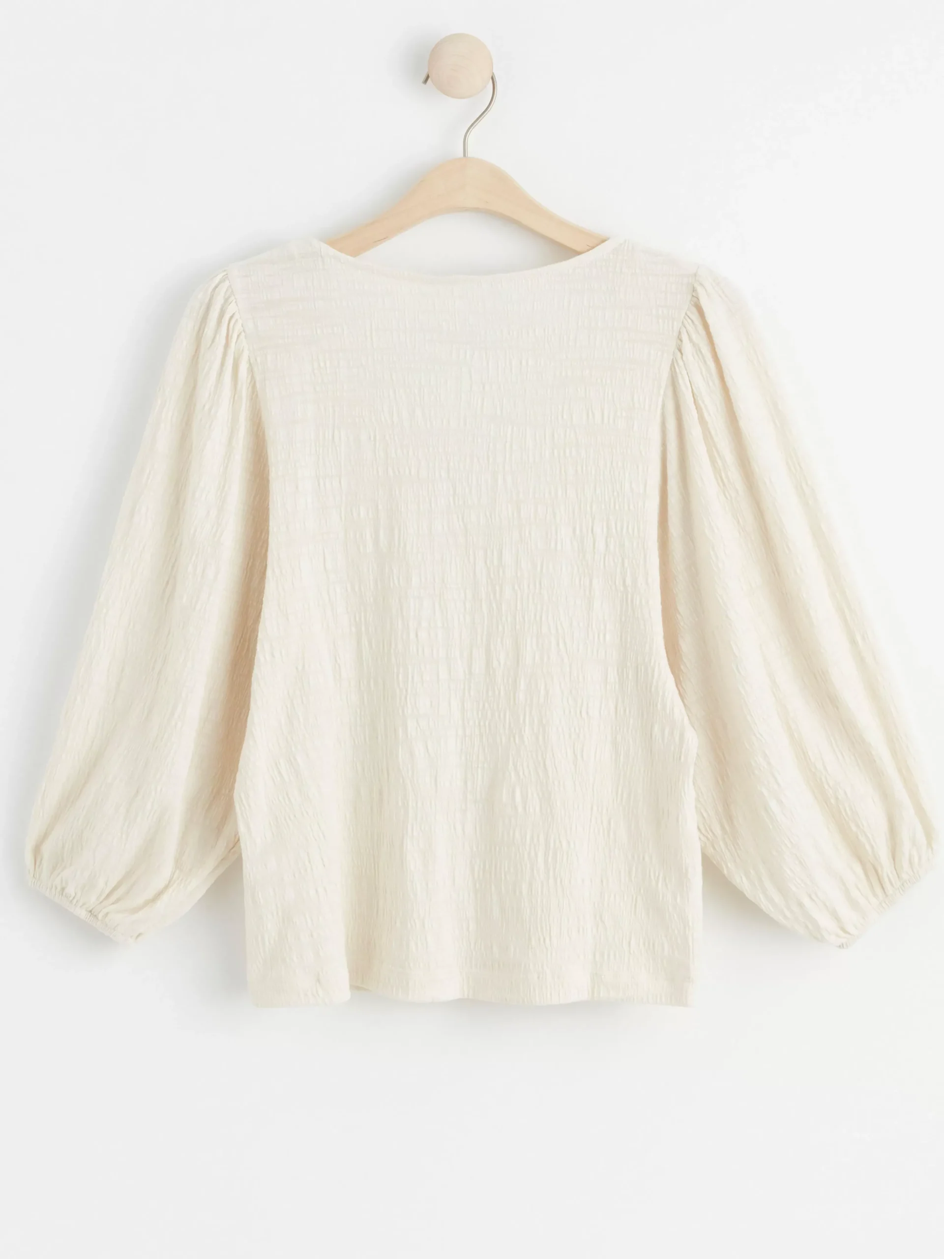 Toppar & T-Shirts>Lindex Topp Med Puffarm Och Struktur Off White
