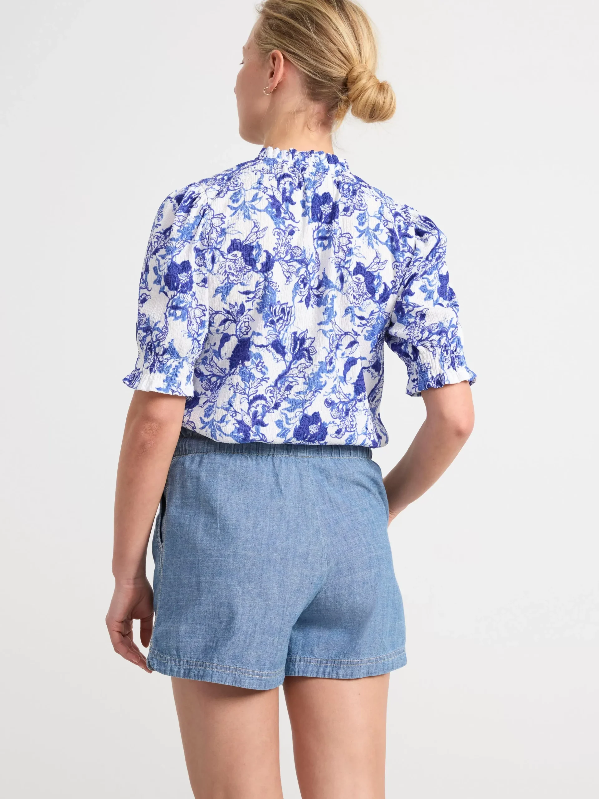 Toppar & T-Shirts>Lindex Topp Med Puffarm Och Struktur Blue