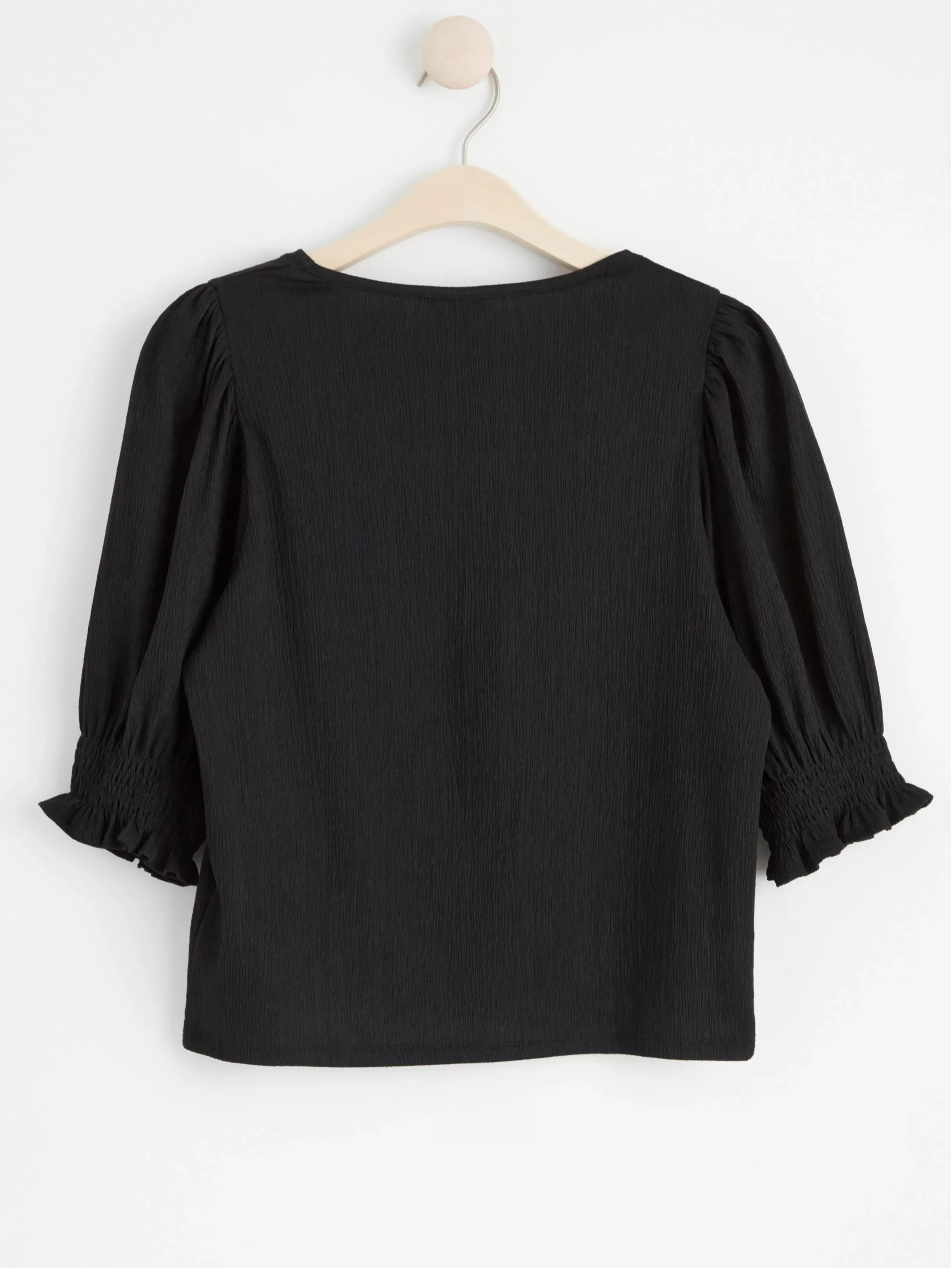 Toppar & T-Shirts>Lindex Topp Med Puffarm Och Struktur Black