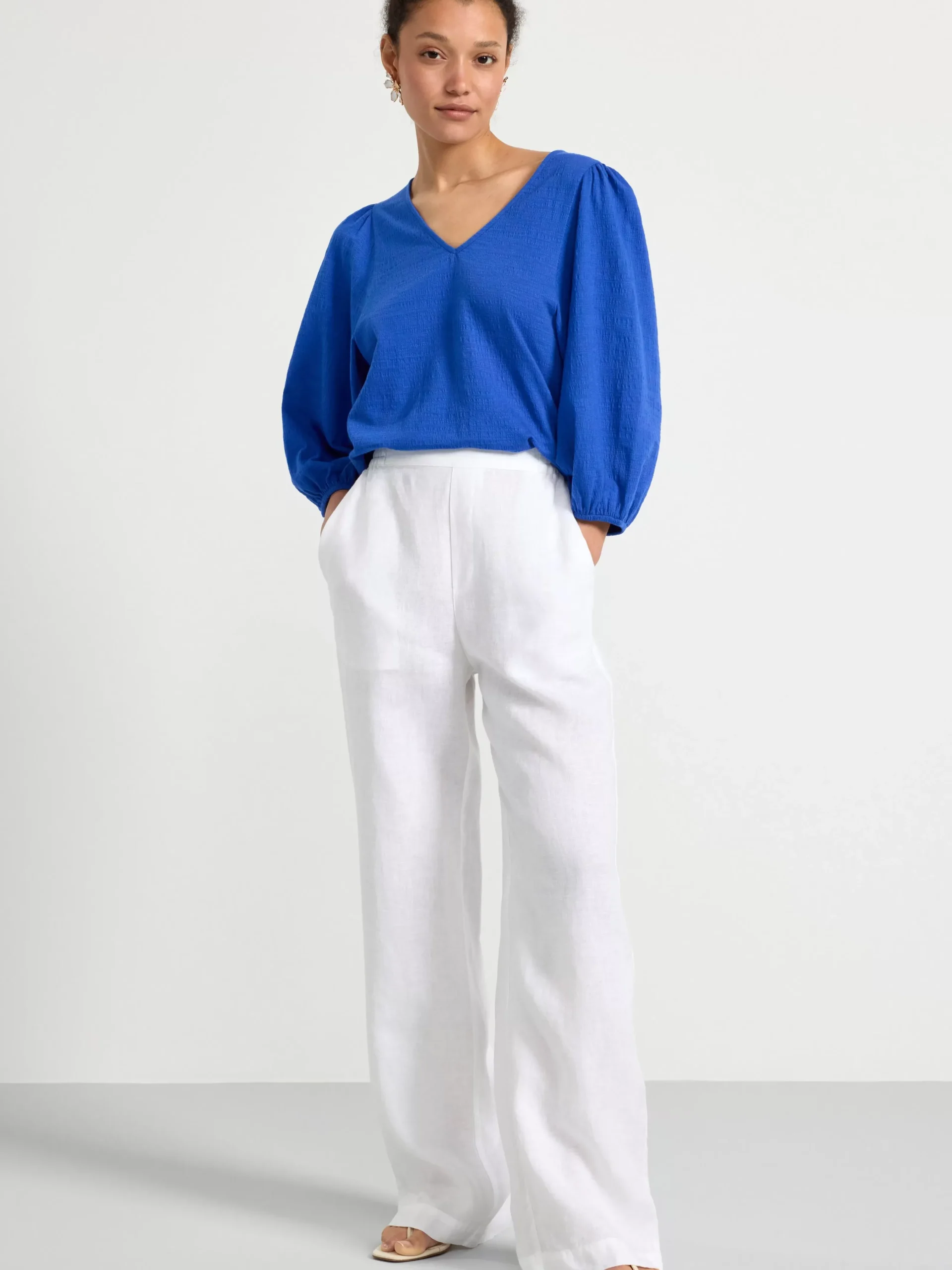 Toppar & T-Shirts>Lindex Topp Med Puffarm Och Struktur Blue