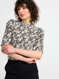 Toppar & T-Shirts>Lindex Topp Med Puffarm Och Struktur Black