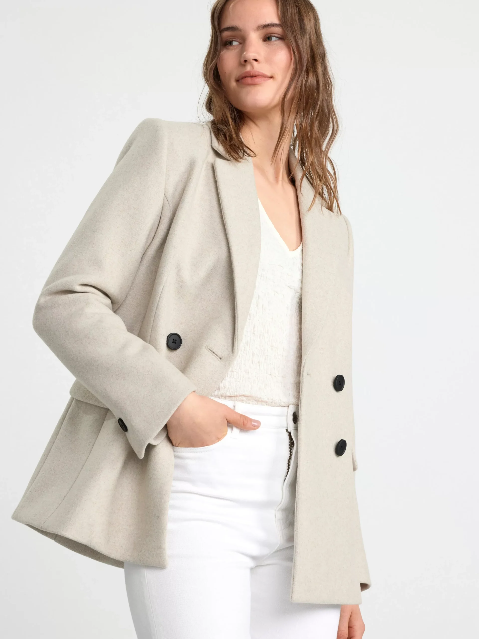 Toppar & T-Shirts>Lindex Topp Med Puffarm Och Struktur Light White