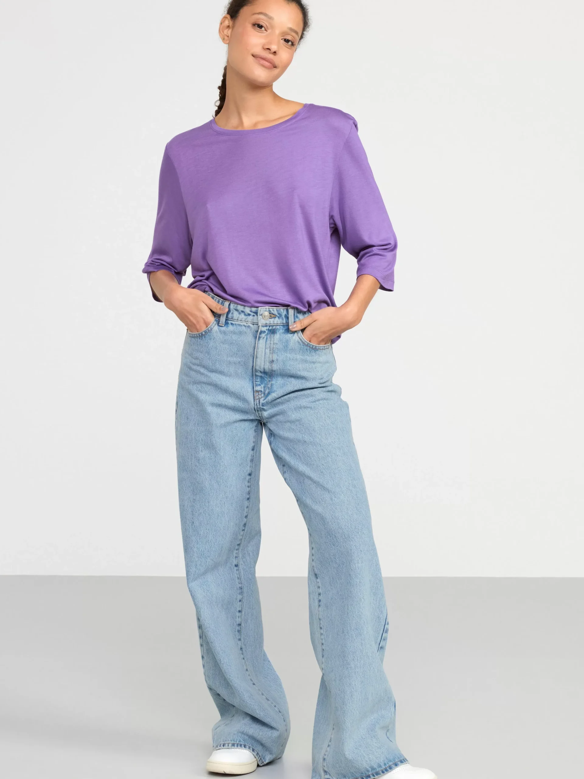 Toppar & T-Shirts>Lindex Topp Med Trekvartslang Arm Lilac