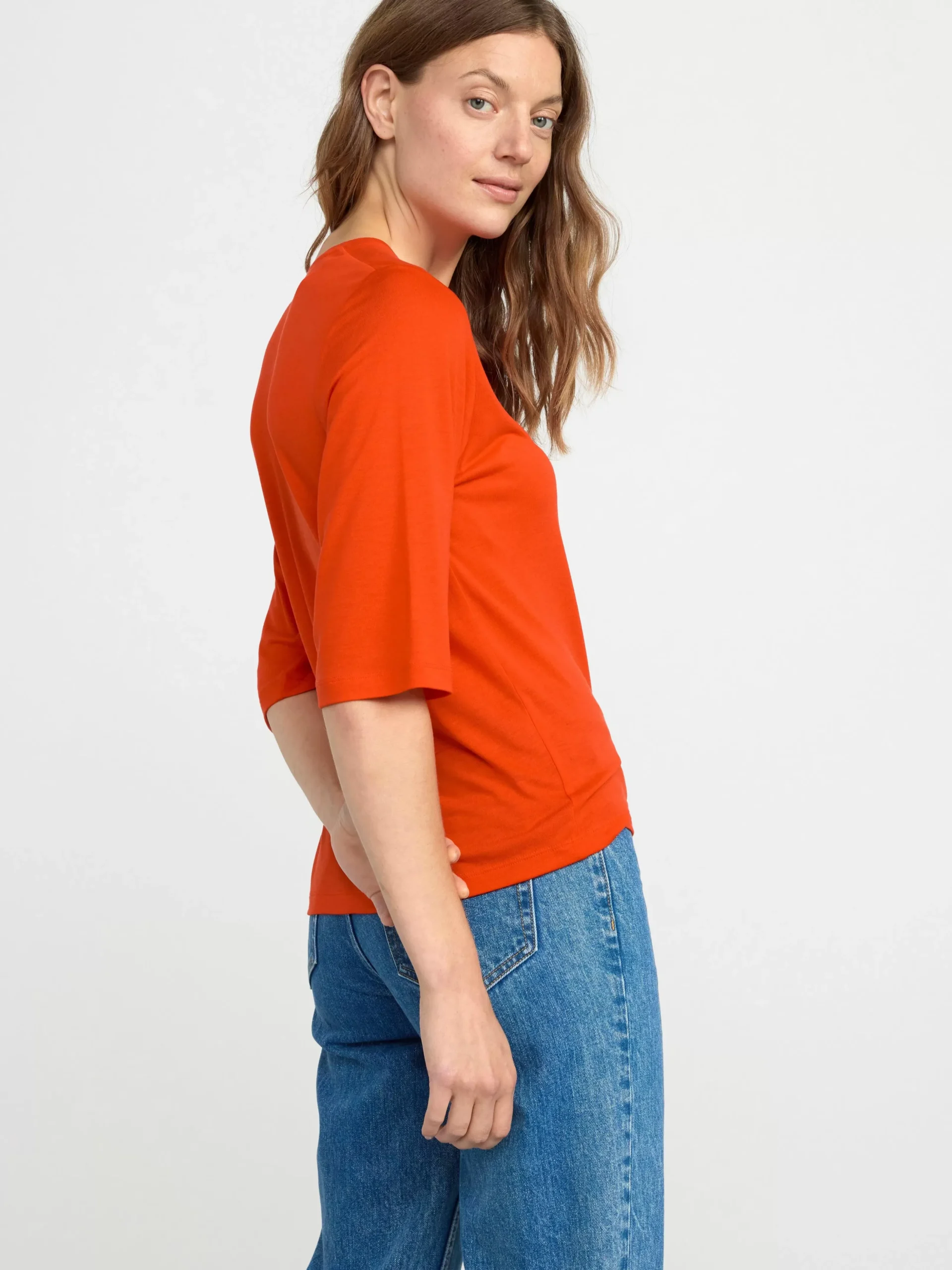 Toppar & T-Shirts>Lindex Topp Med Trekvartslang Arm Red