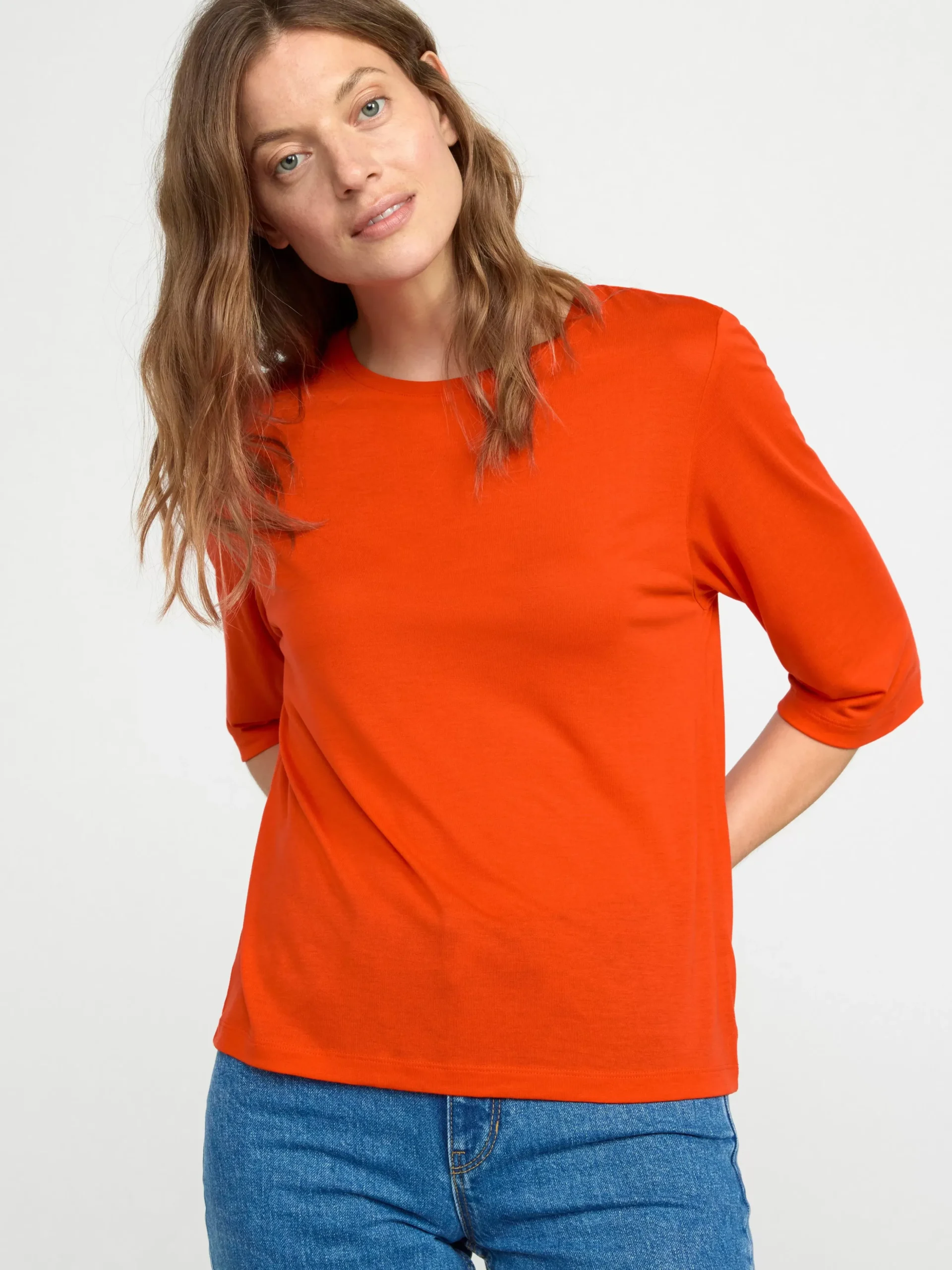Toppar & T-Shirts>Lindex Topp Med Trekvartslang Arm Red