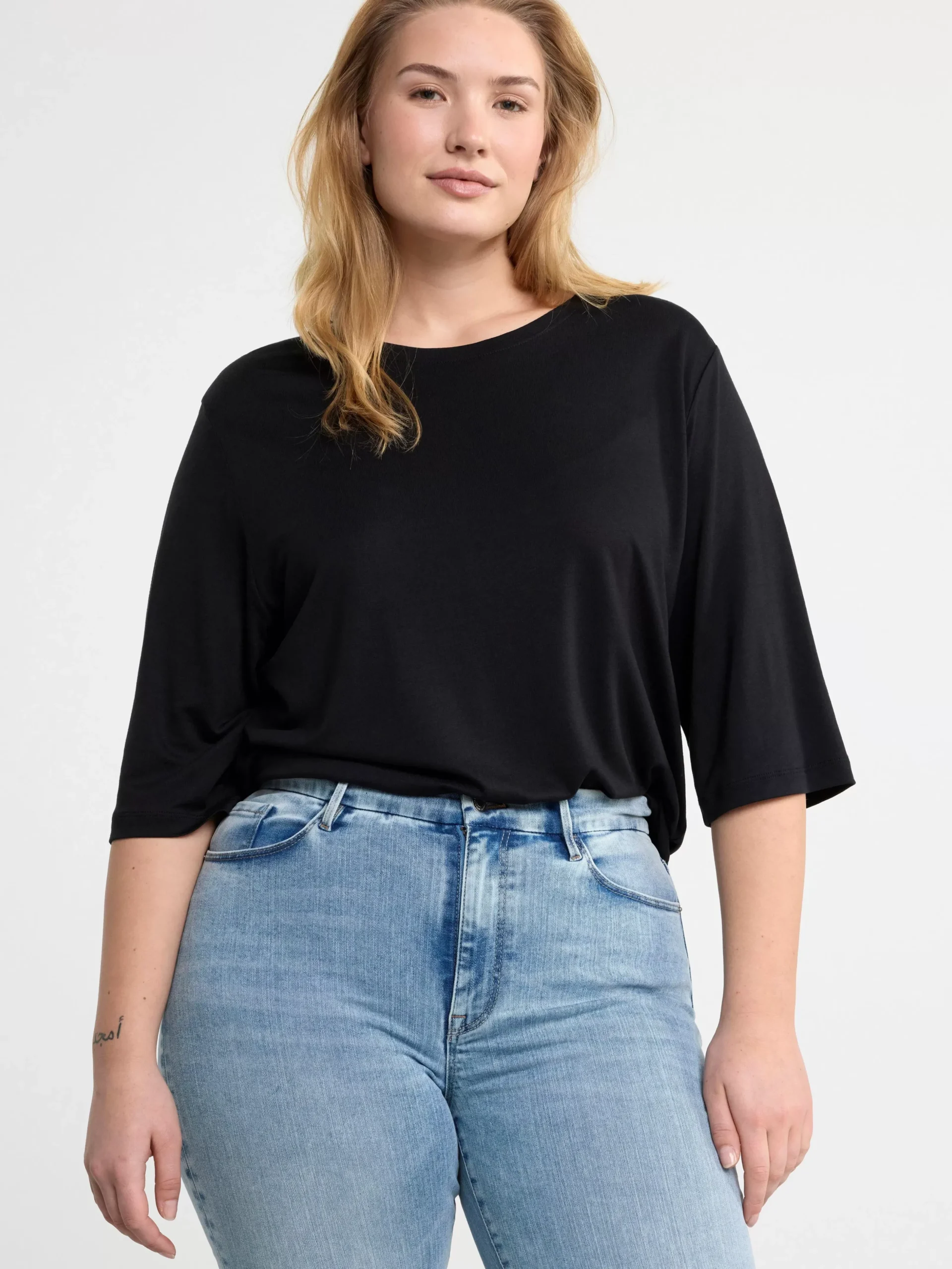 Toppar & T-Shirts>Lindex Topp Med Trekvartslang Arm Black
