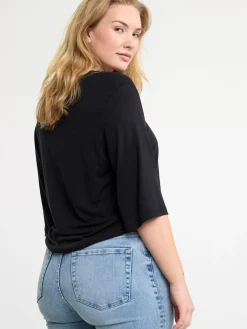 Toppar & T-Shirts>Lindex Topp Med Trekvartslang Arm Black