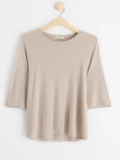 Toppar & T-Shirts>Lindex Topp Med Trekvartslang Arm Light Beige