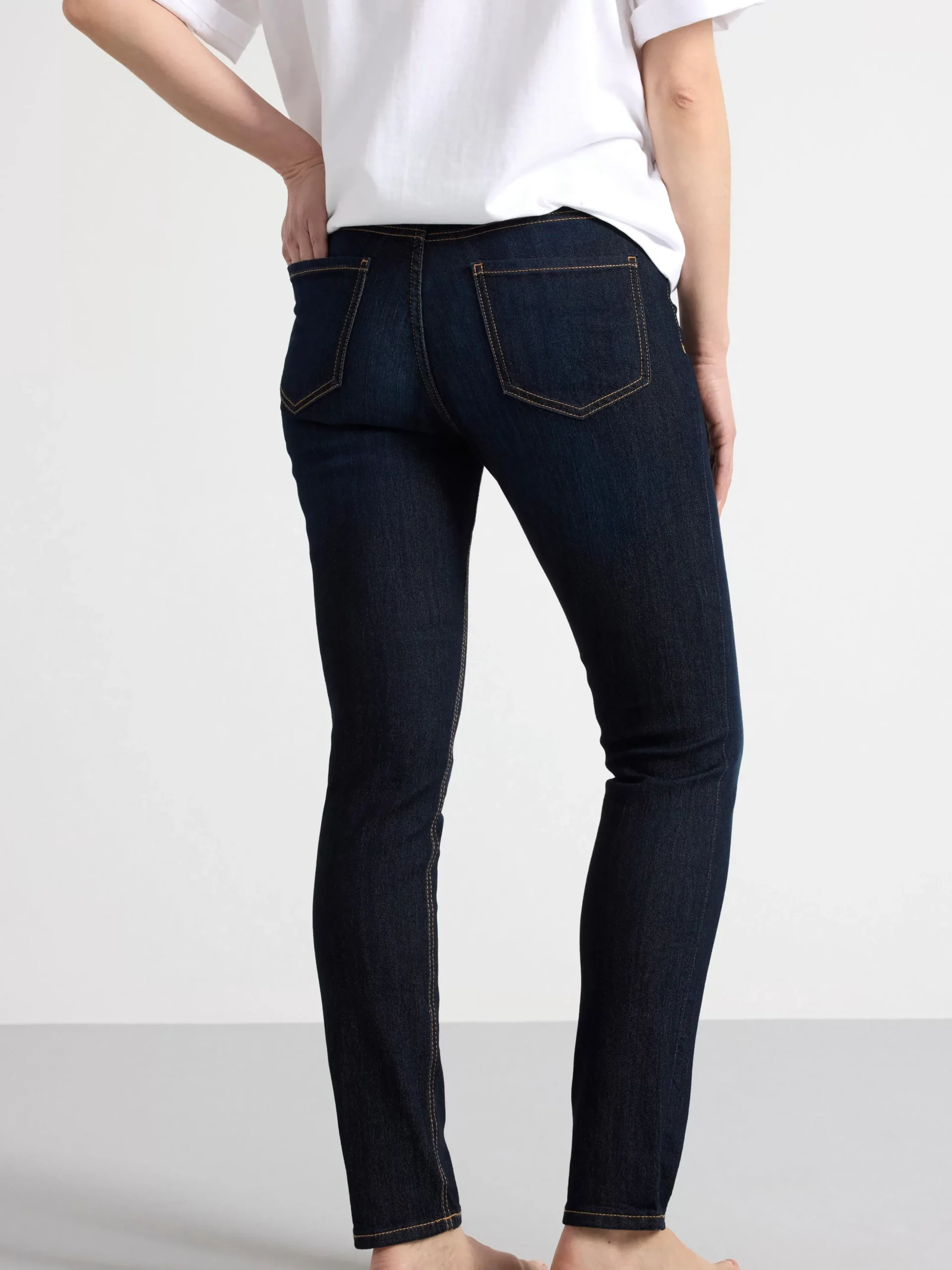 Jeans>Lindex Tova Morkbla Slim Fit Jeans Dark Denim