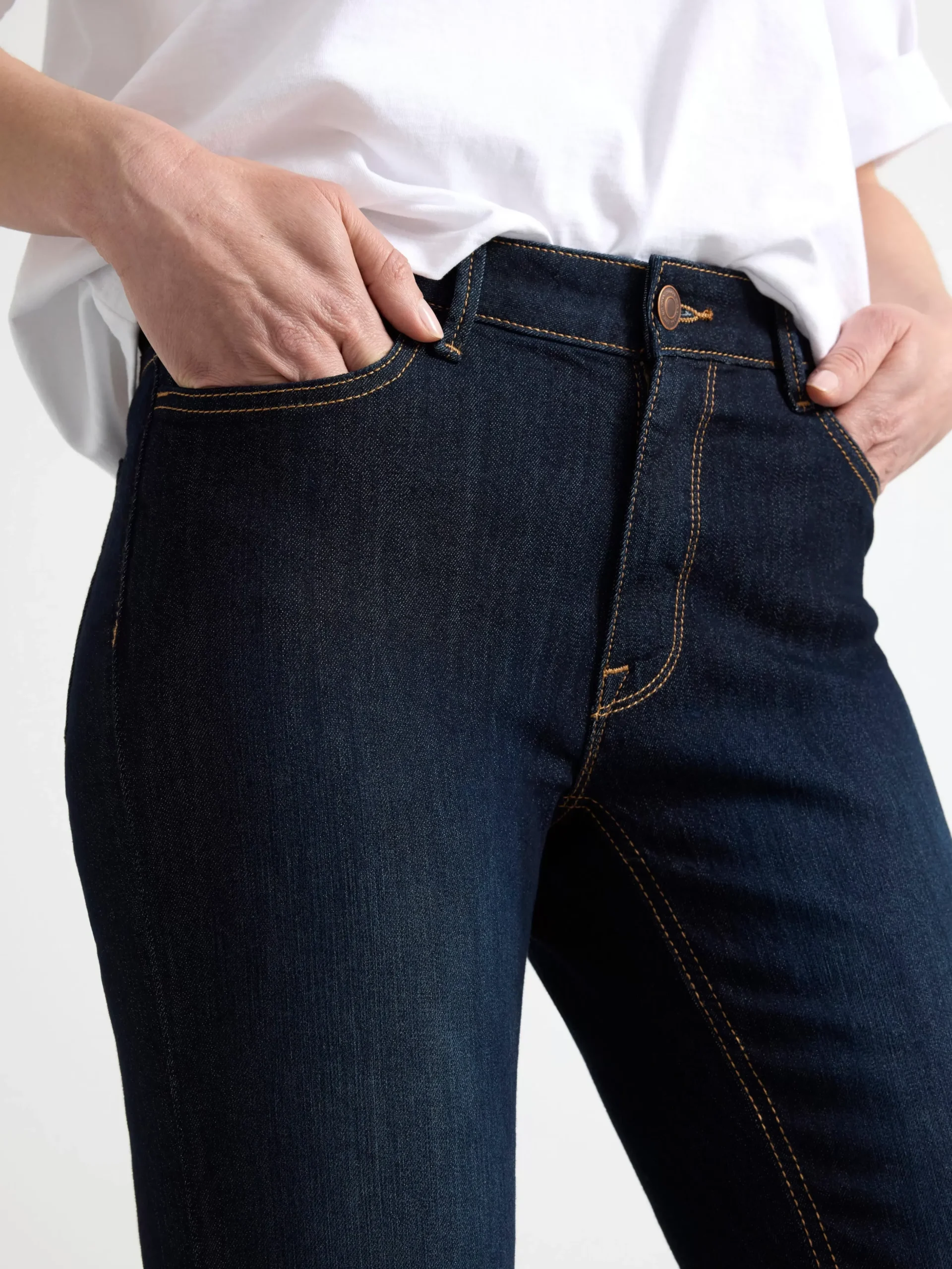 Jeans>Lindex Tova Morkbla Slim Fit Jeans Dark Denim