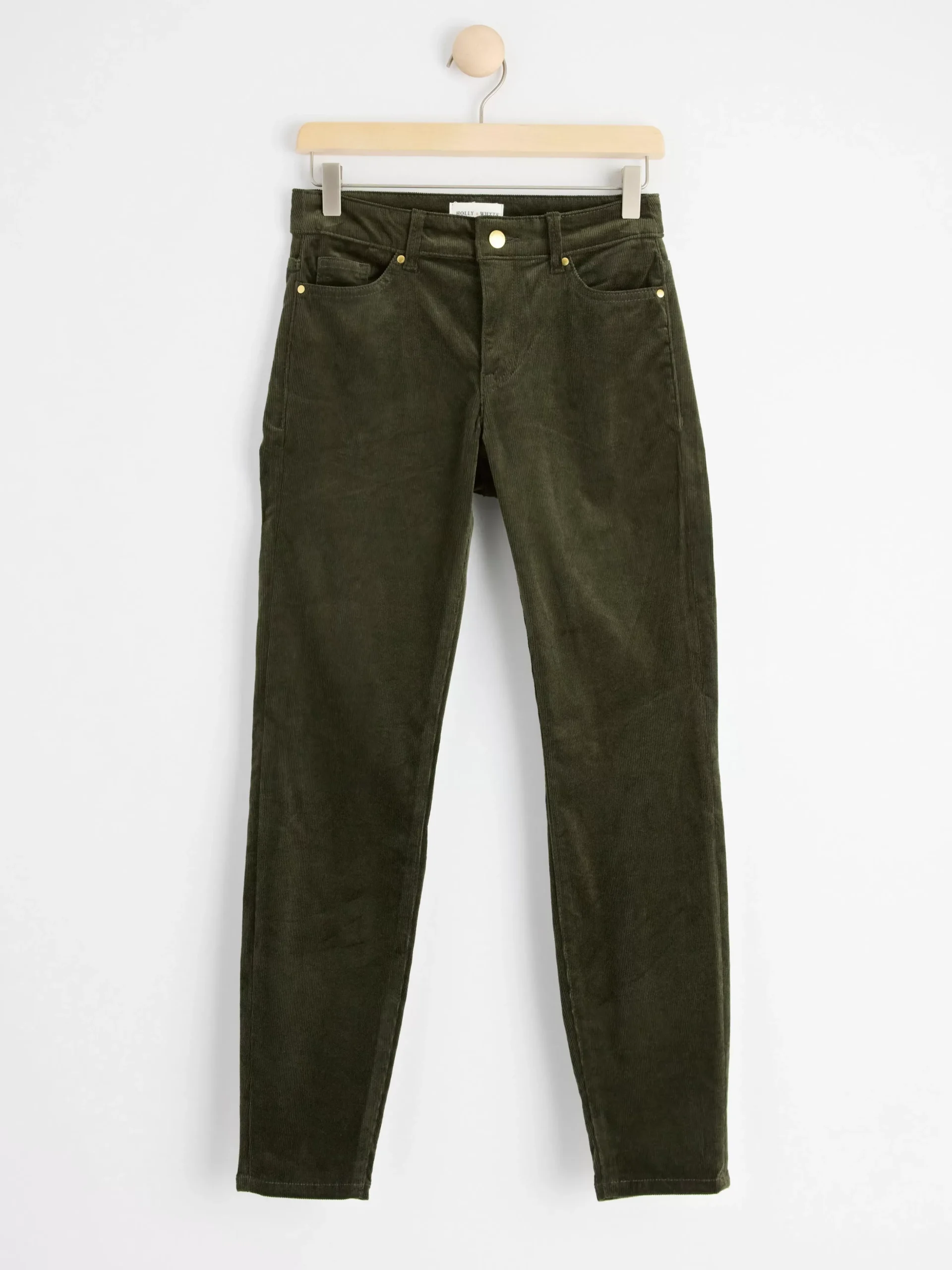 Byxor>Lindex Tova Slim Fit Byxa I Manchester Dark Khaki Green