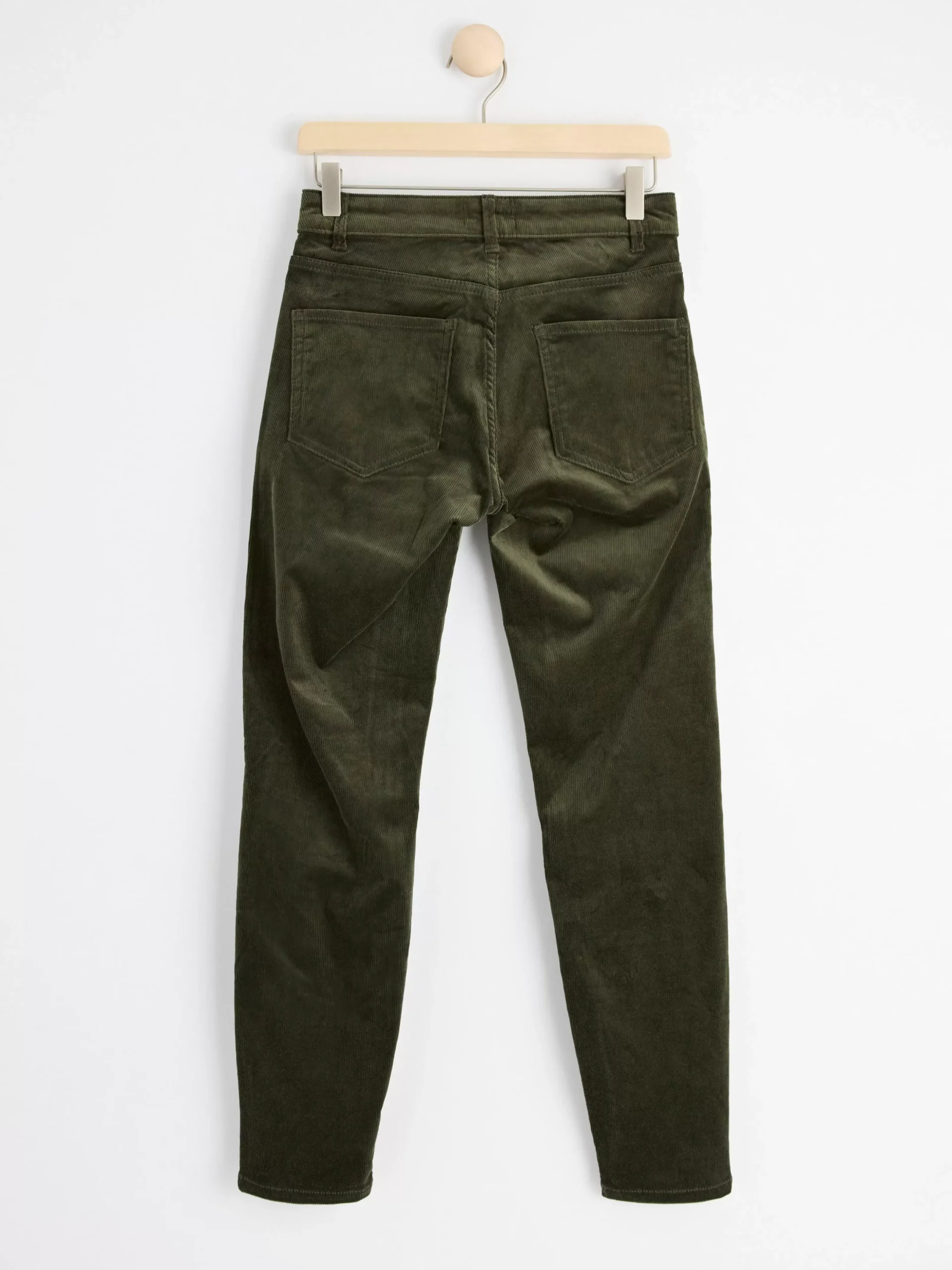 Byxor>Lindex Tova Slim Fit Byxa I Manchester Dark Khaki Green