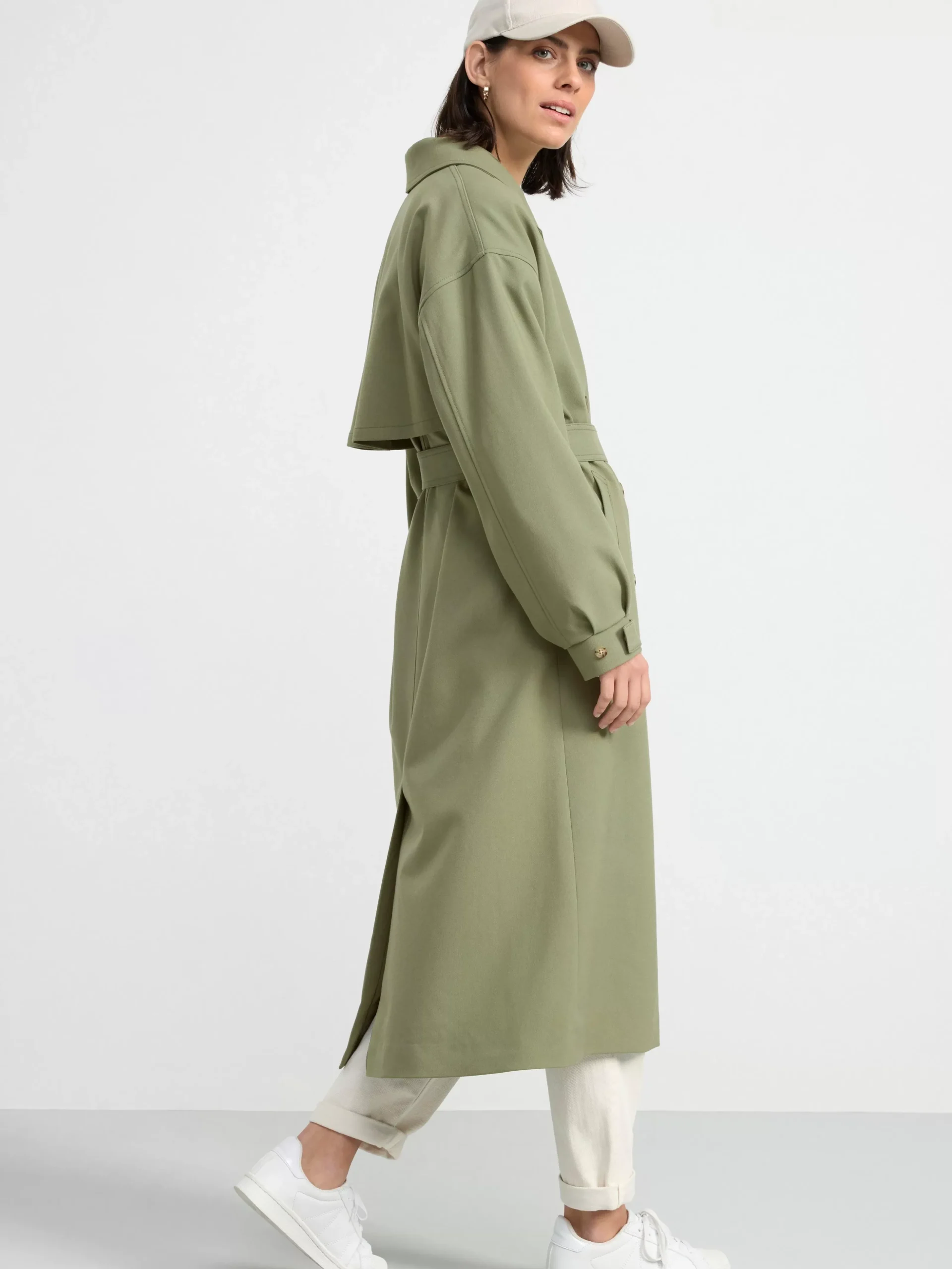 Ytterkläder>Lindex Trenchcoat Med Dubbelknappning Dark Khaki