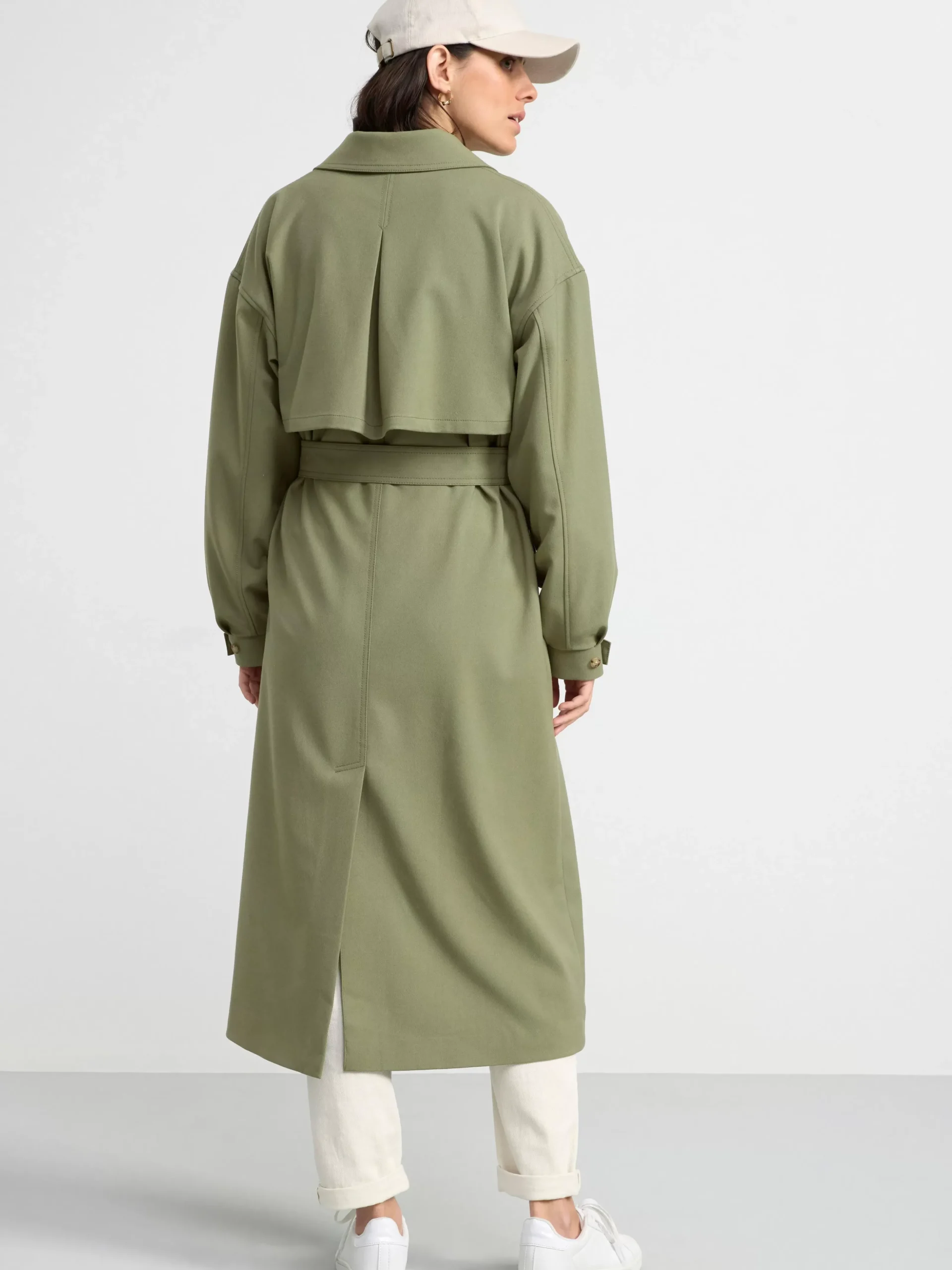 Ytterkläder>Lindex Trenchcoat Med Dubbelknappning Dark Khaki