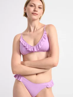 Badkläder>Lindex Triangel-Bikinioverdel Med Volang Light Lilac