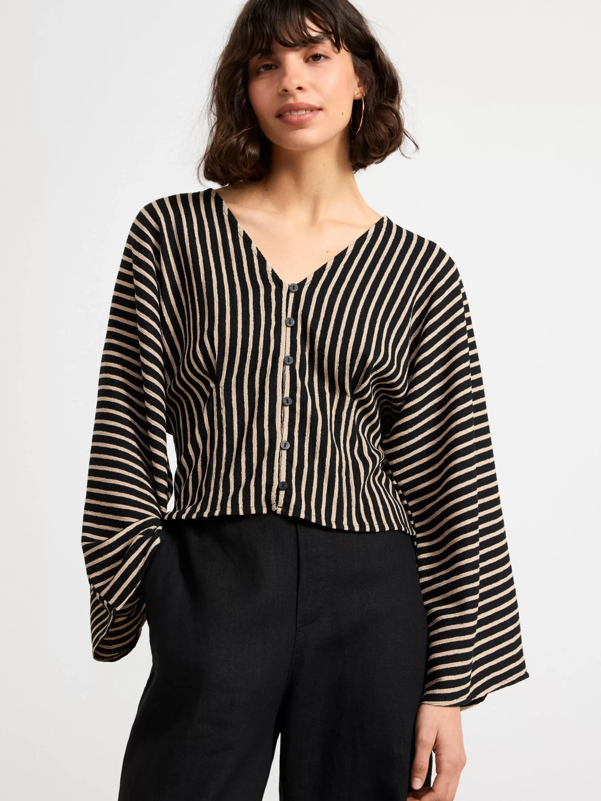 Toppar & T-Shirts>Lindex Trikablus Med Struktur Black