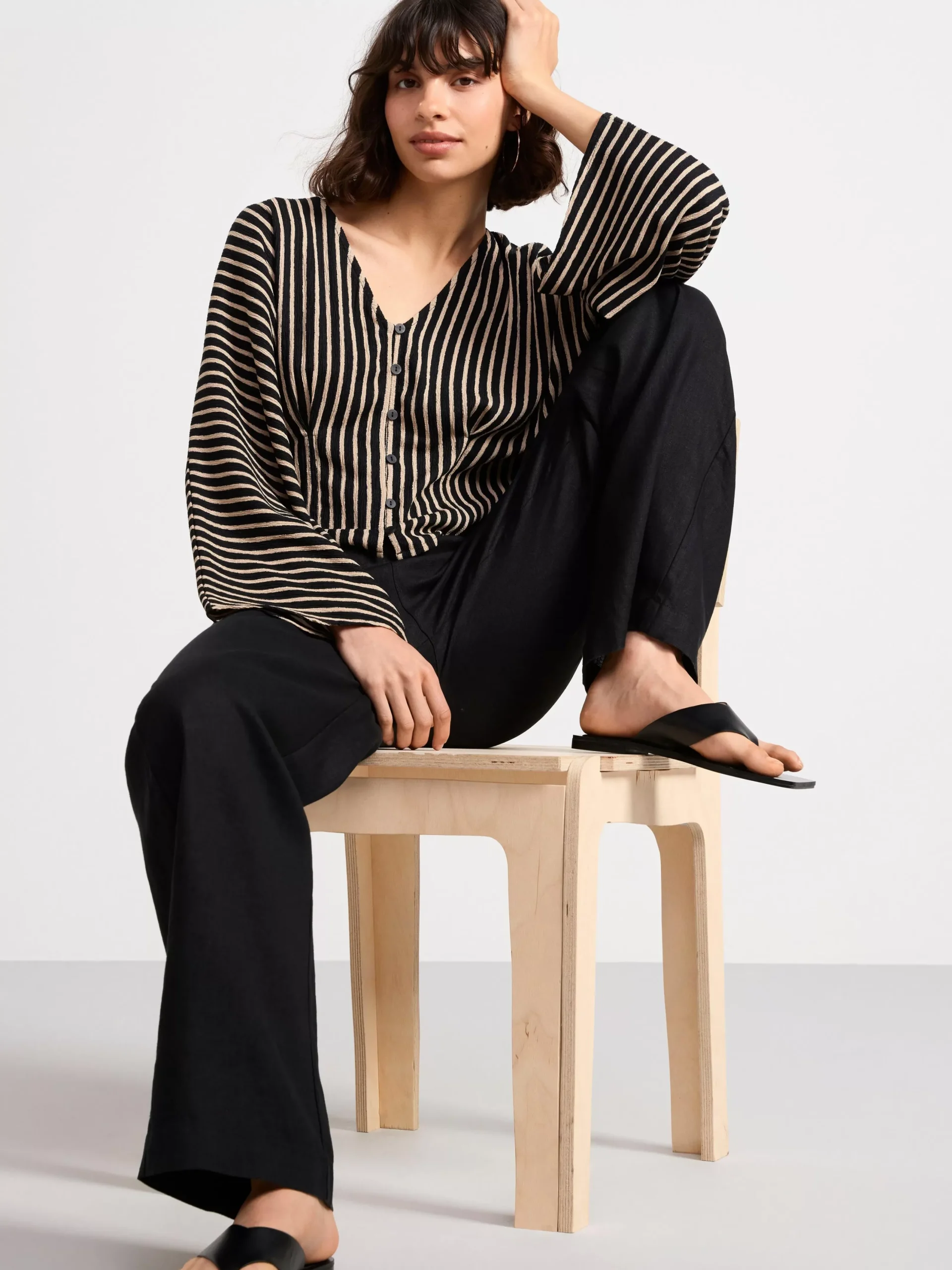 Toppar & T-Shirts>Lindex Trikablus Med Struktur Black