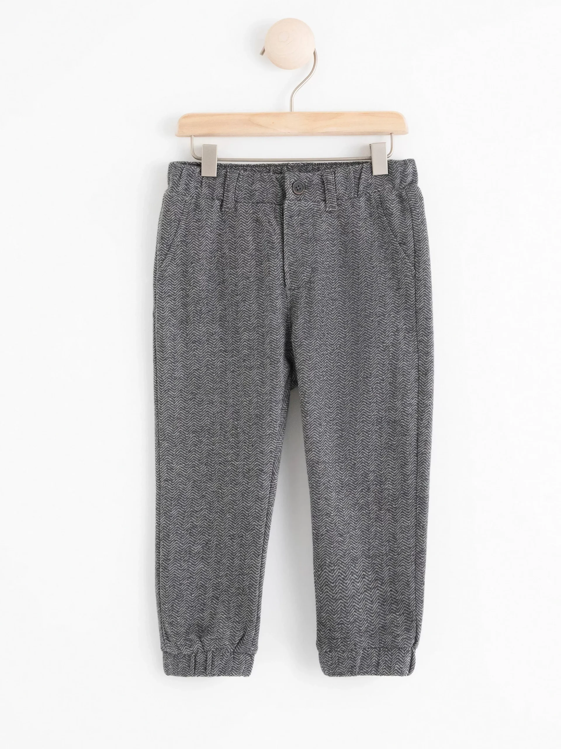Byxor & Leggings>Lindex Trikabyxa Med Fiskbensmonster Dark Dusty Grey