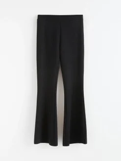 Byxor & Leggings>Lindex Trikabyxa Med Utsvangda Ben Och Hog Midja Black
