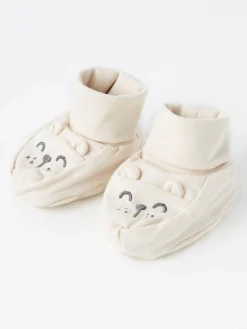 Nyfodd>Lindex Trikafooties For Baby Med Broderi Light Beige