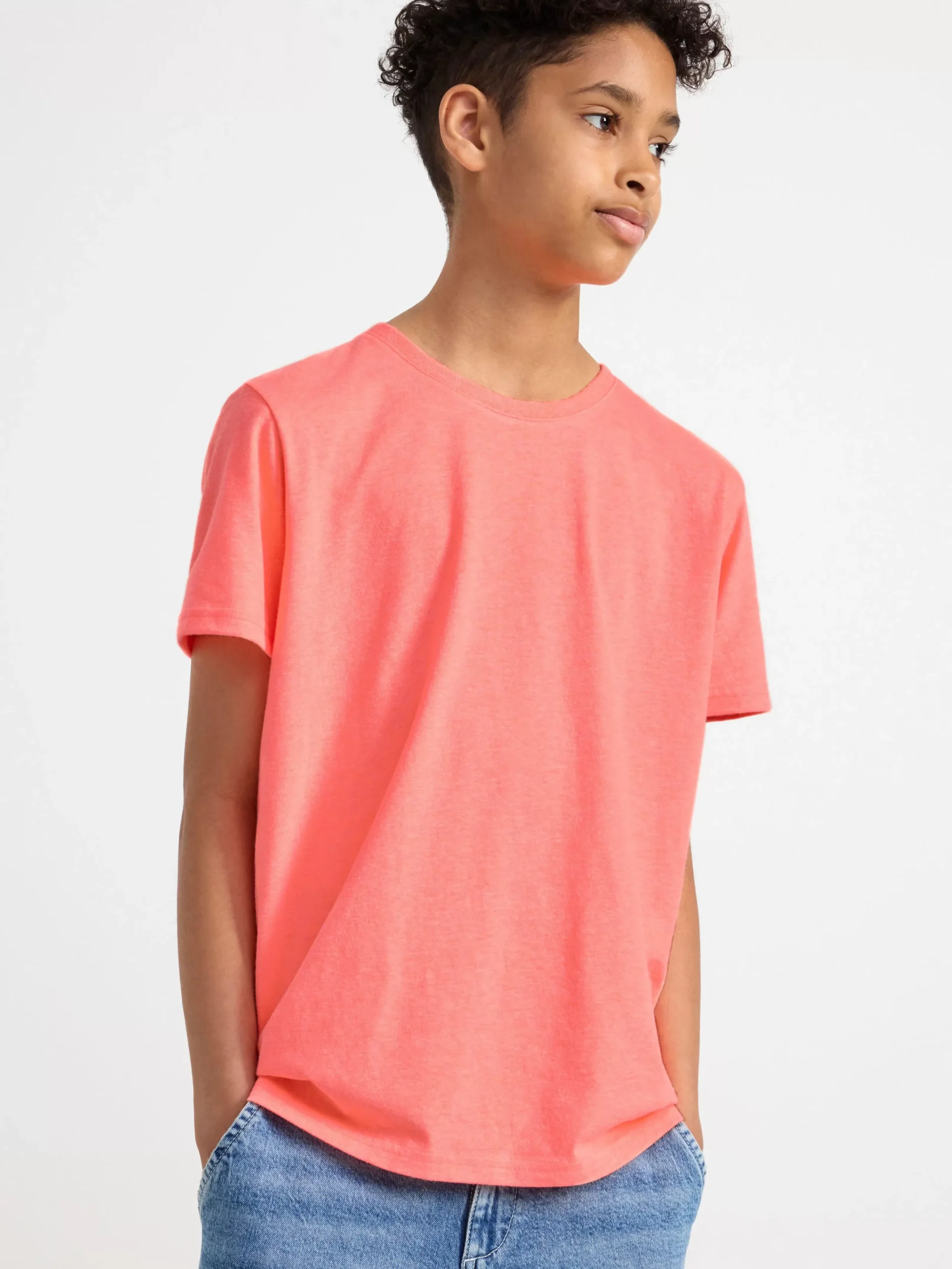 Toppar & T-Shirts>Lindex T-Shirt Dk Neon Coral