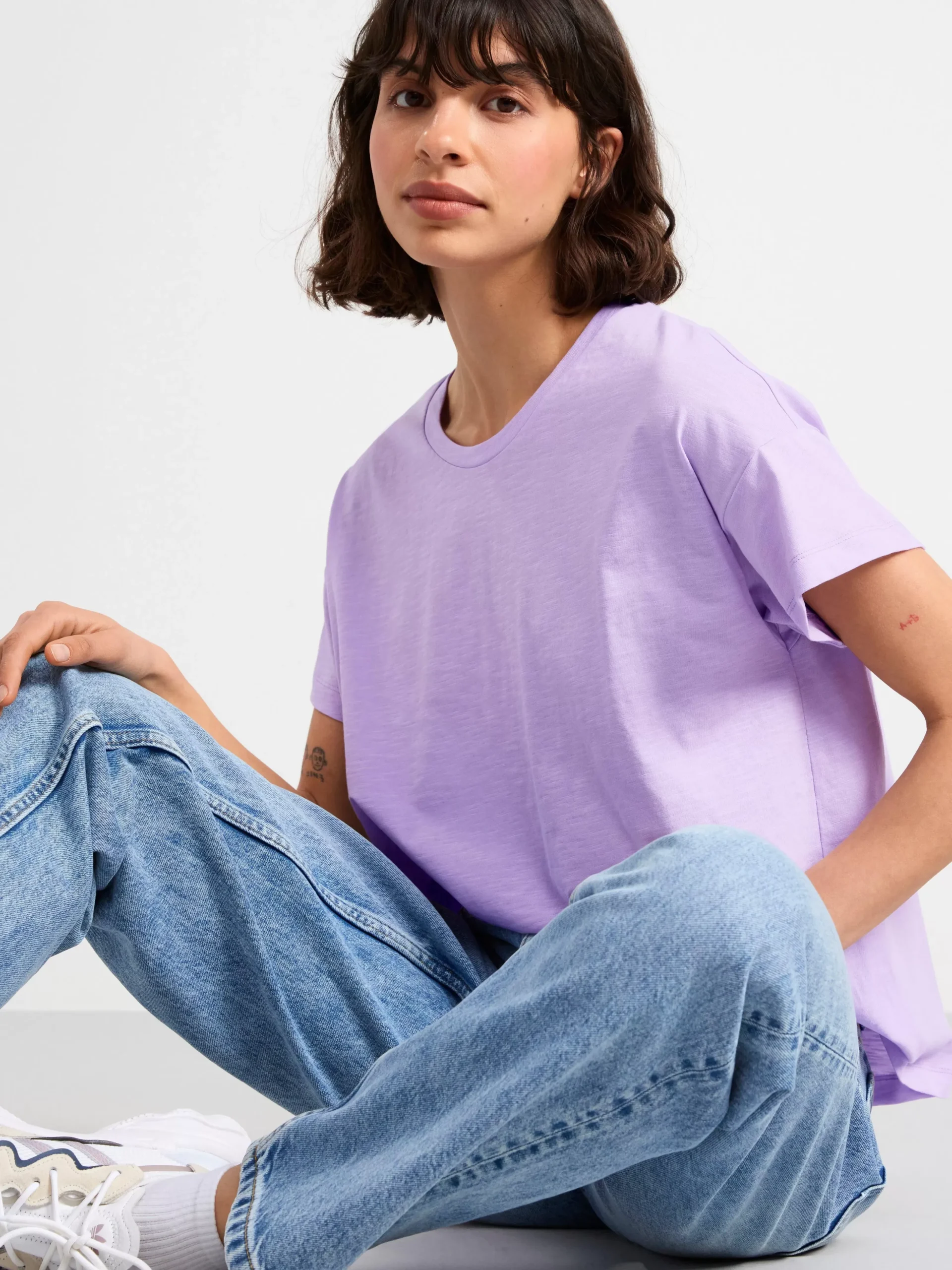 Toppar & T-Shirts>Lindex T-Shirt I Bomull Light Lilac
