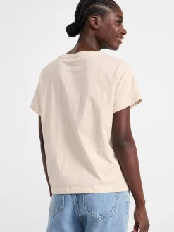 Toppar & T-Shirts>Lindex T-Shirt I Bomull Light Beige