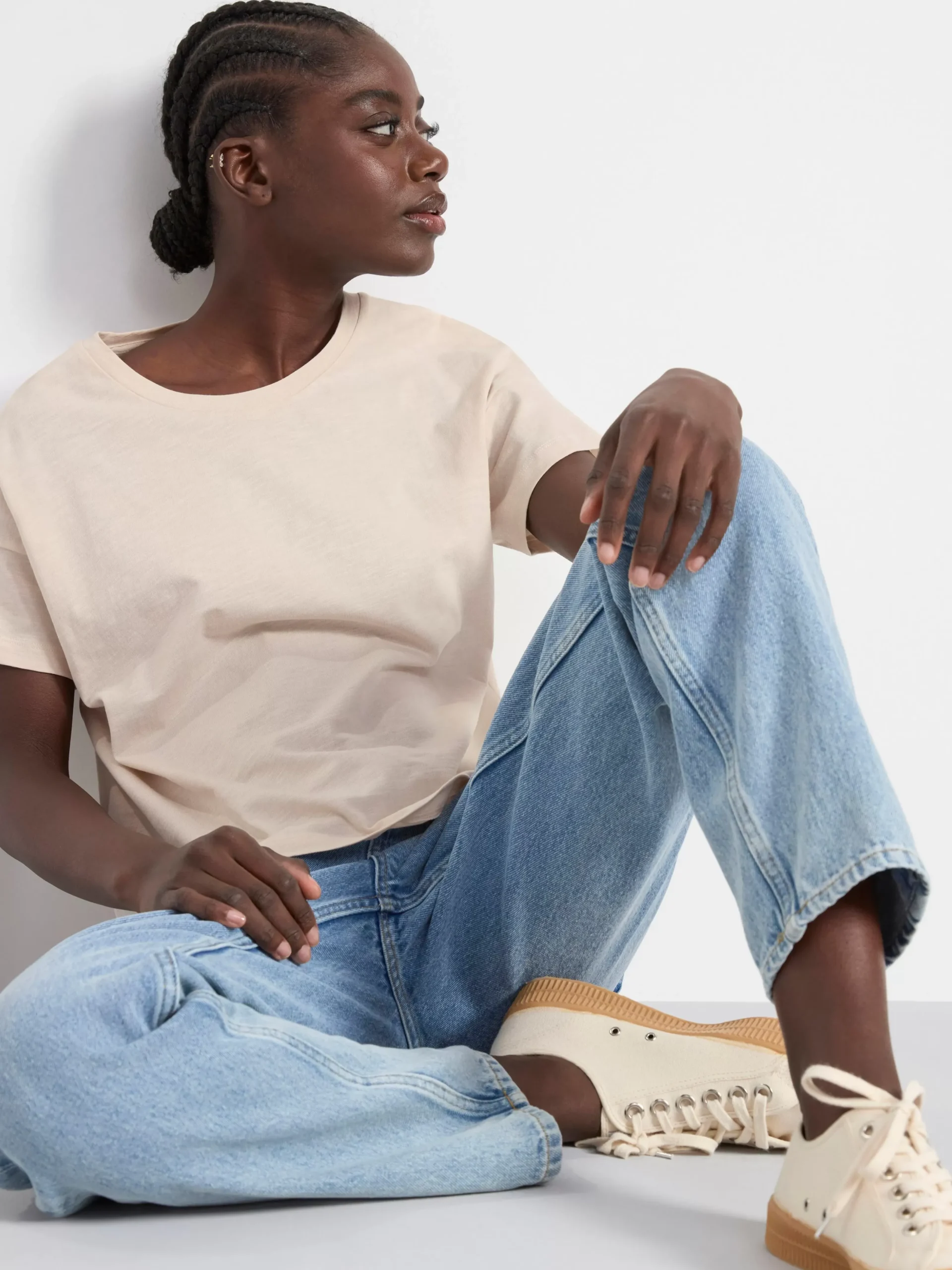 Toppar & T-Shirts>Lindex T-Shirt I Bomull Light Beige
