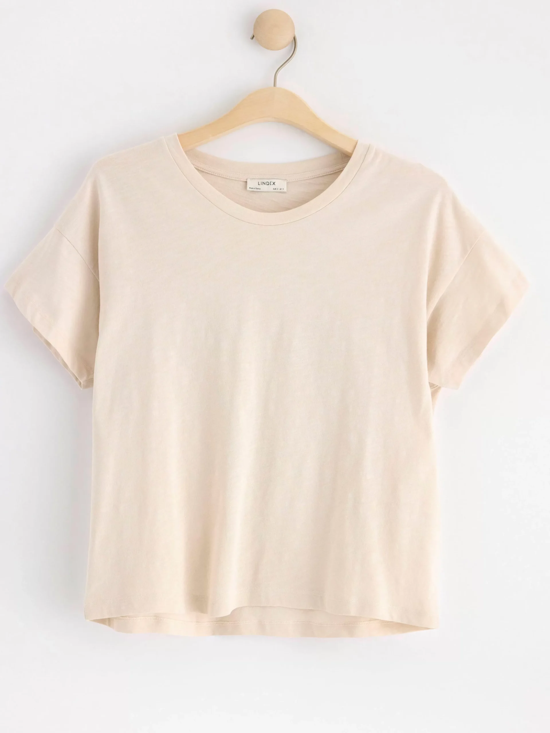 Toppar & T-Shirts>Lindex T-Shirt I Bomull Light Beige