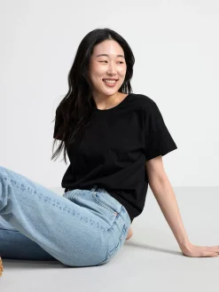 Toppar & T-Shirts>Lindex T-Shirt I Bomull Black