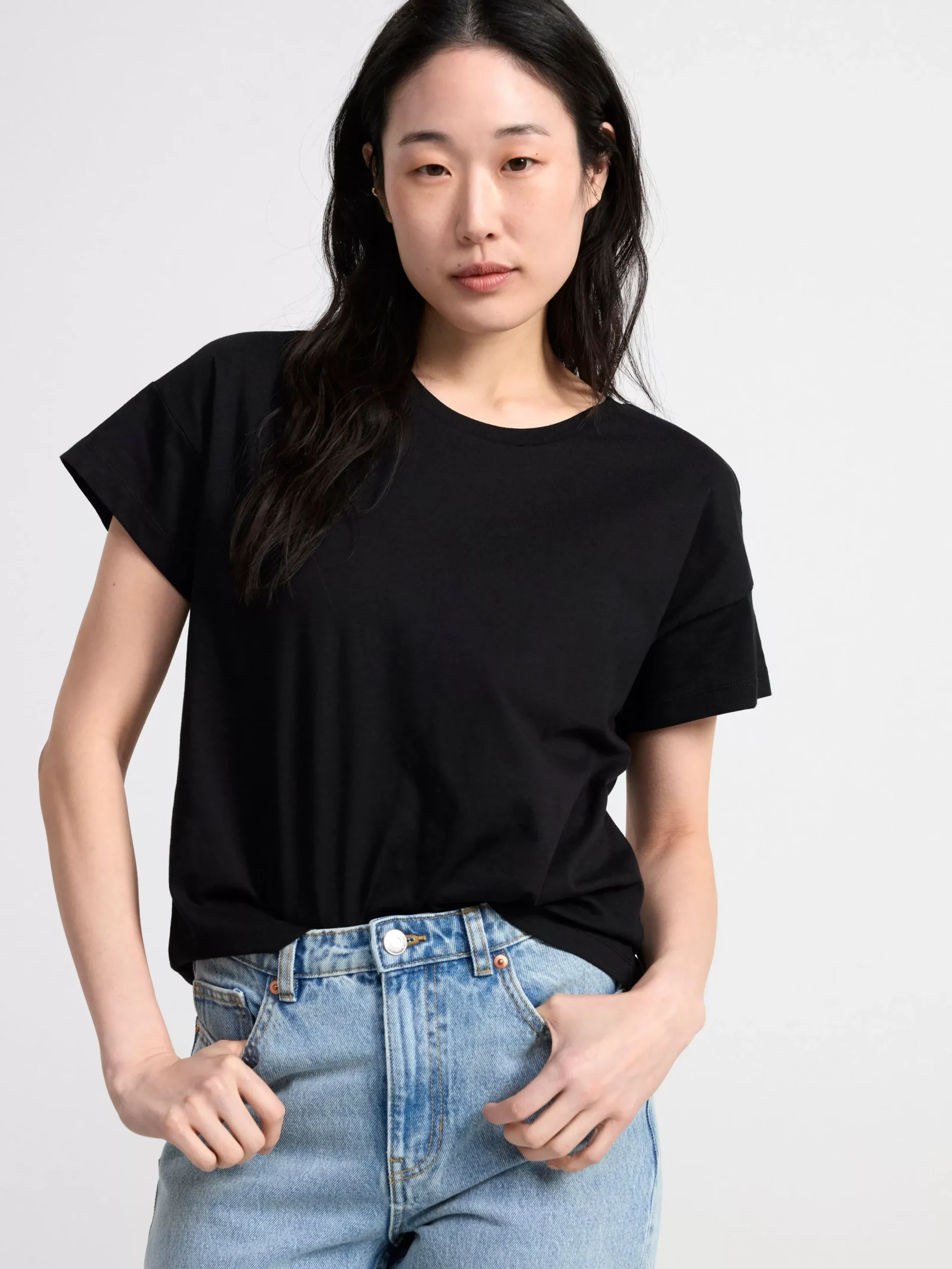 Toppar & T-Shirts>Lindex T-Shirt I Bomull Black