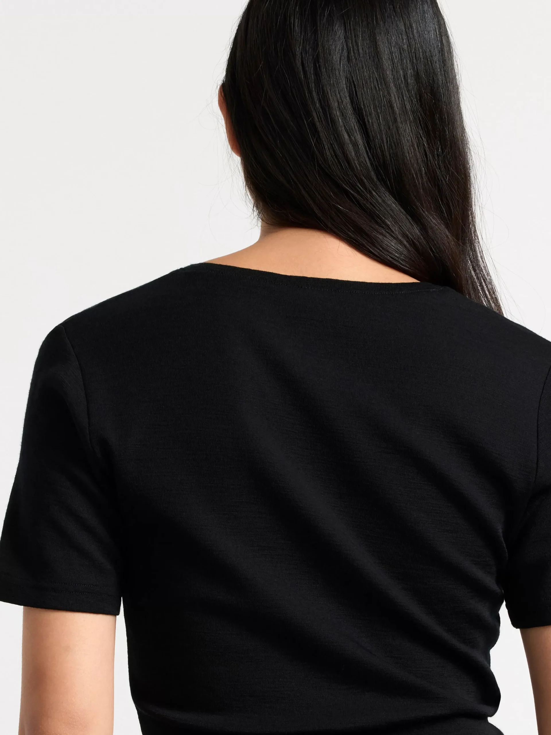 Toppar & T-Shirts>Lindex T-Shirt I Merinoull Black