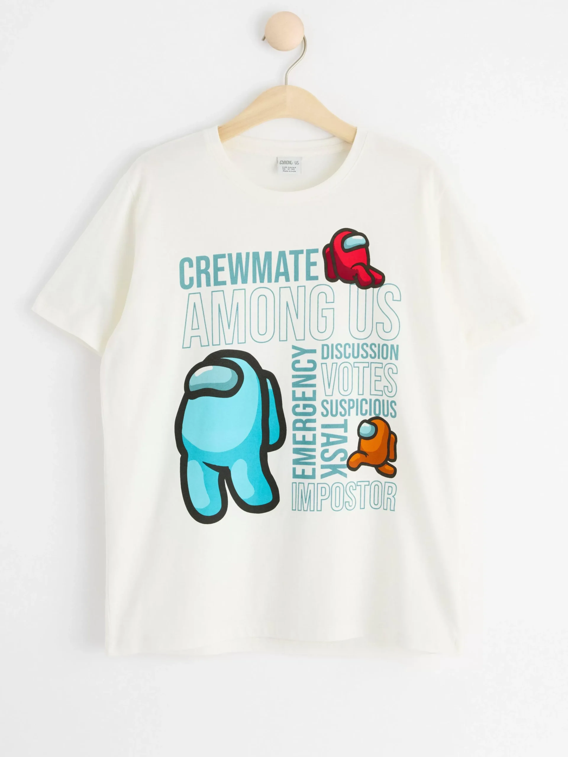 Toppar & T-Shirts>Lindex T-Shirt Med Among Us Off White