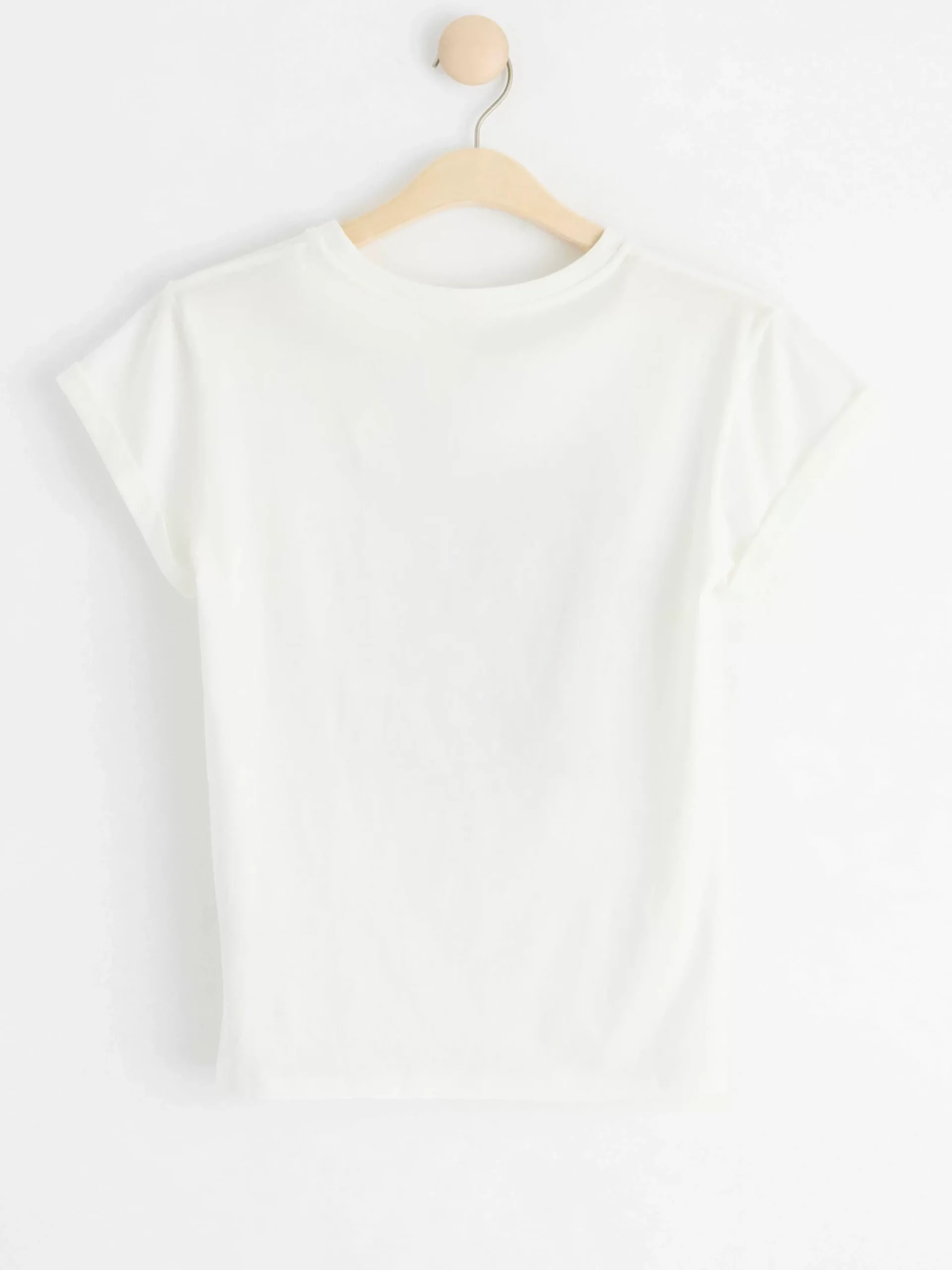 Toppar & T-Shirts>Lindex T-Shirt Med Blommor I Bomull Off White
