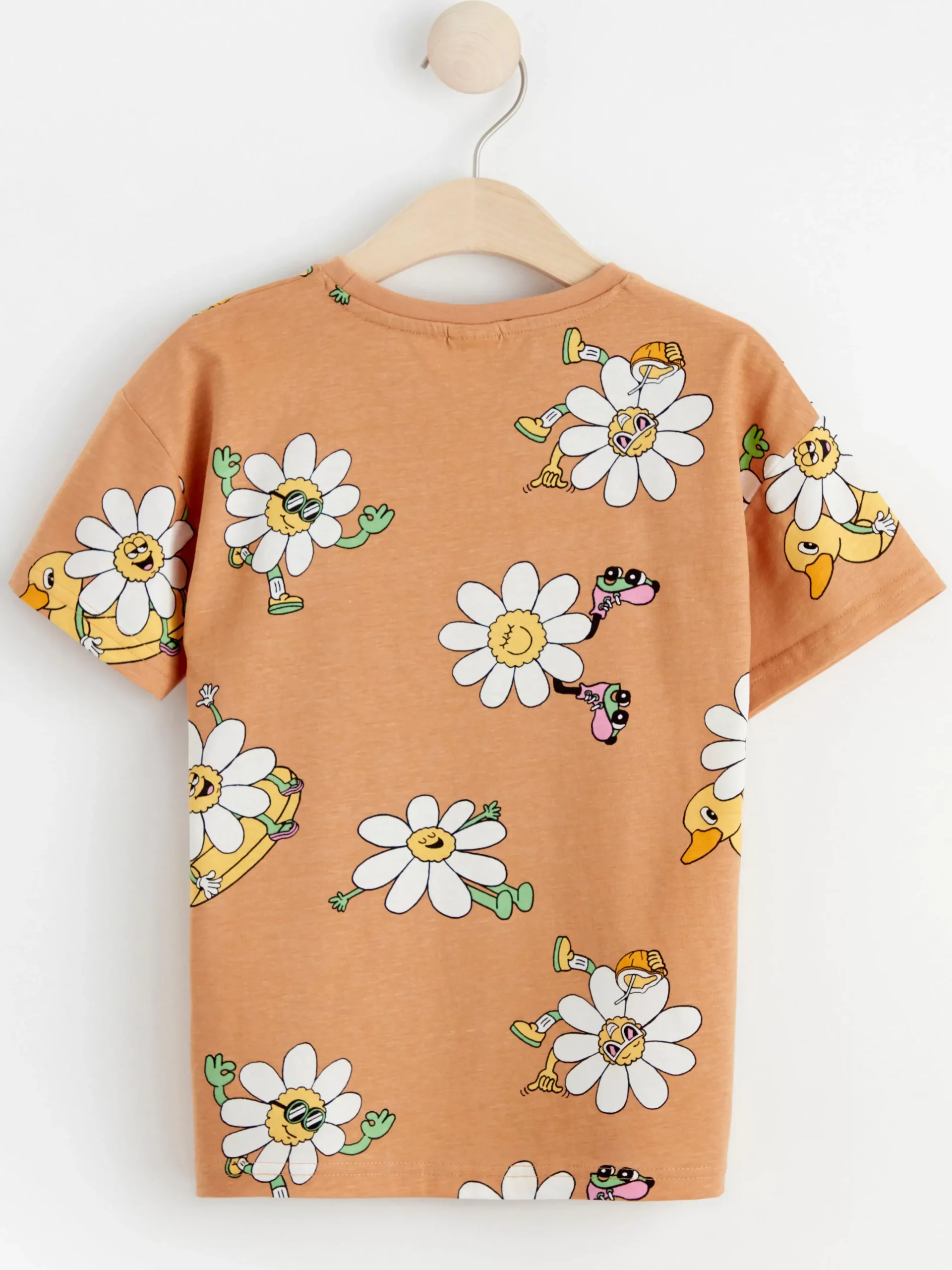 Toppar & T-Shirts>Lindex T-Shirt Med Coola Blommor Dark Beige