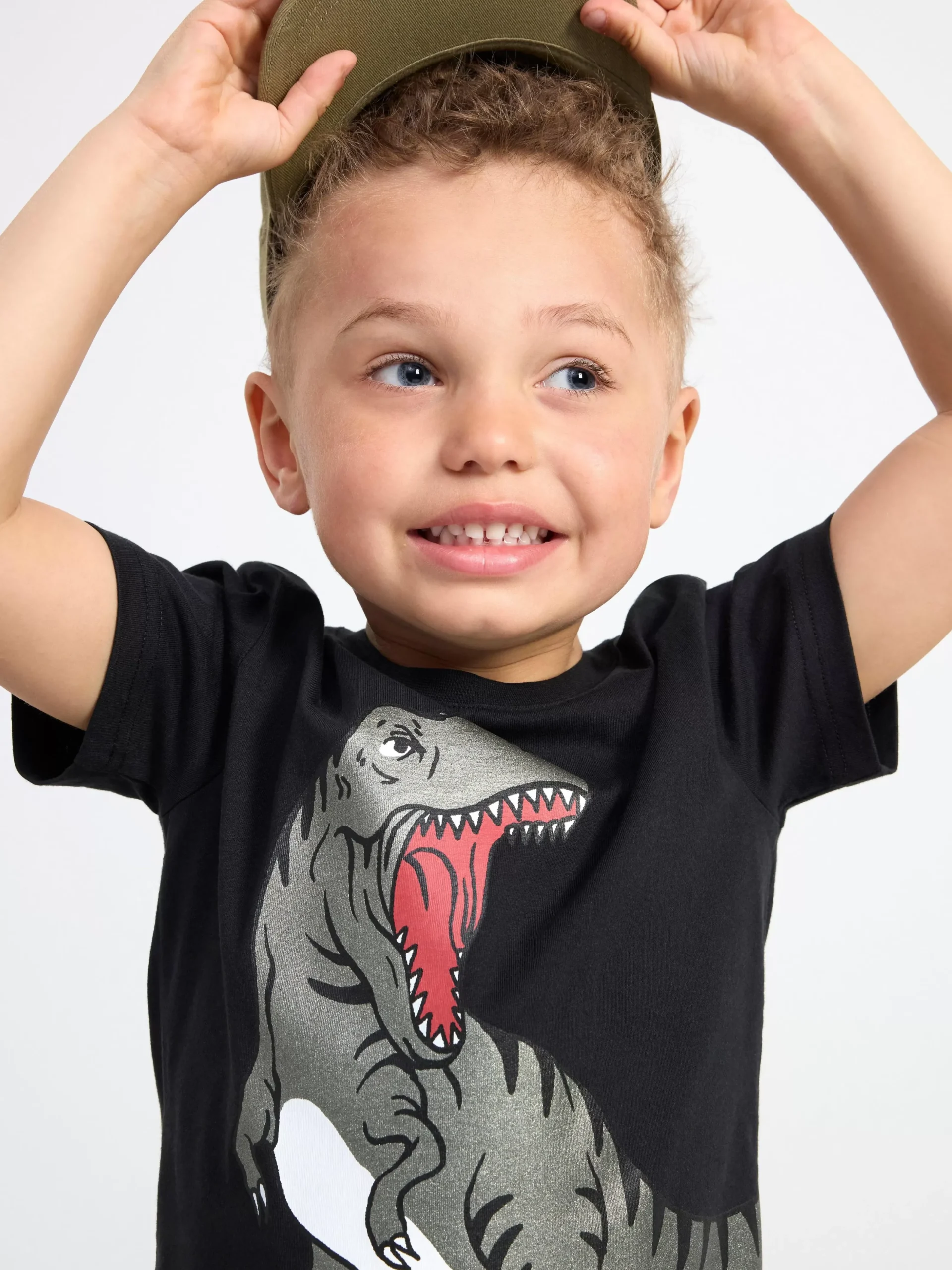 Toppar & T-Shirts>Lindex T-Shirt Med Dinosaurie Off Black