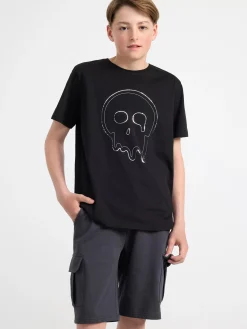 Toppar & T-Shirts>Lindex T-Shirt Med Dodskalle Black