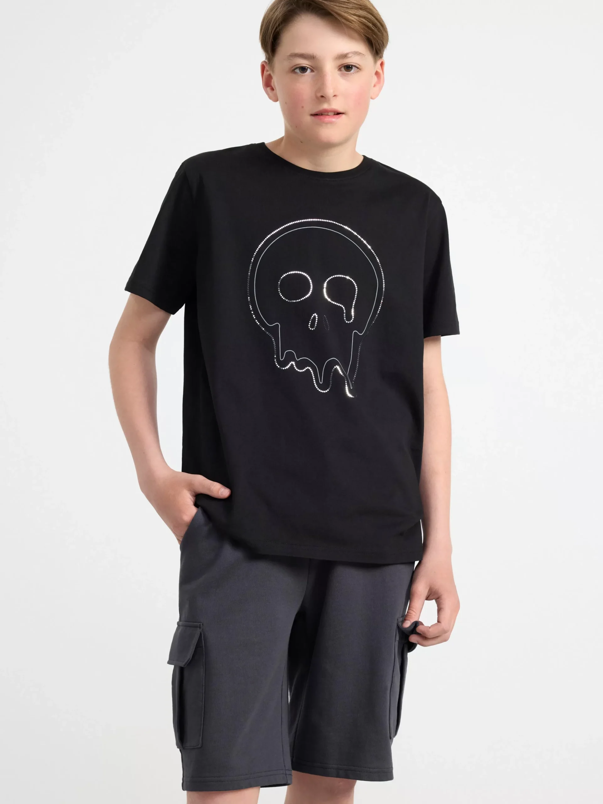 Toppar & T-Shirts>Lindex T-Shirt Med Dodskalle Black