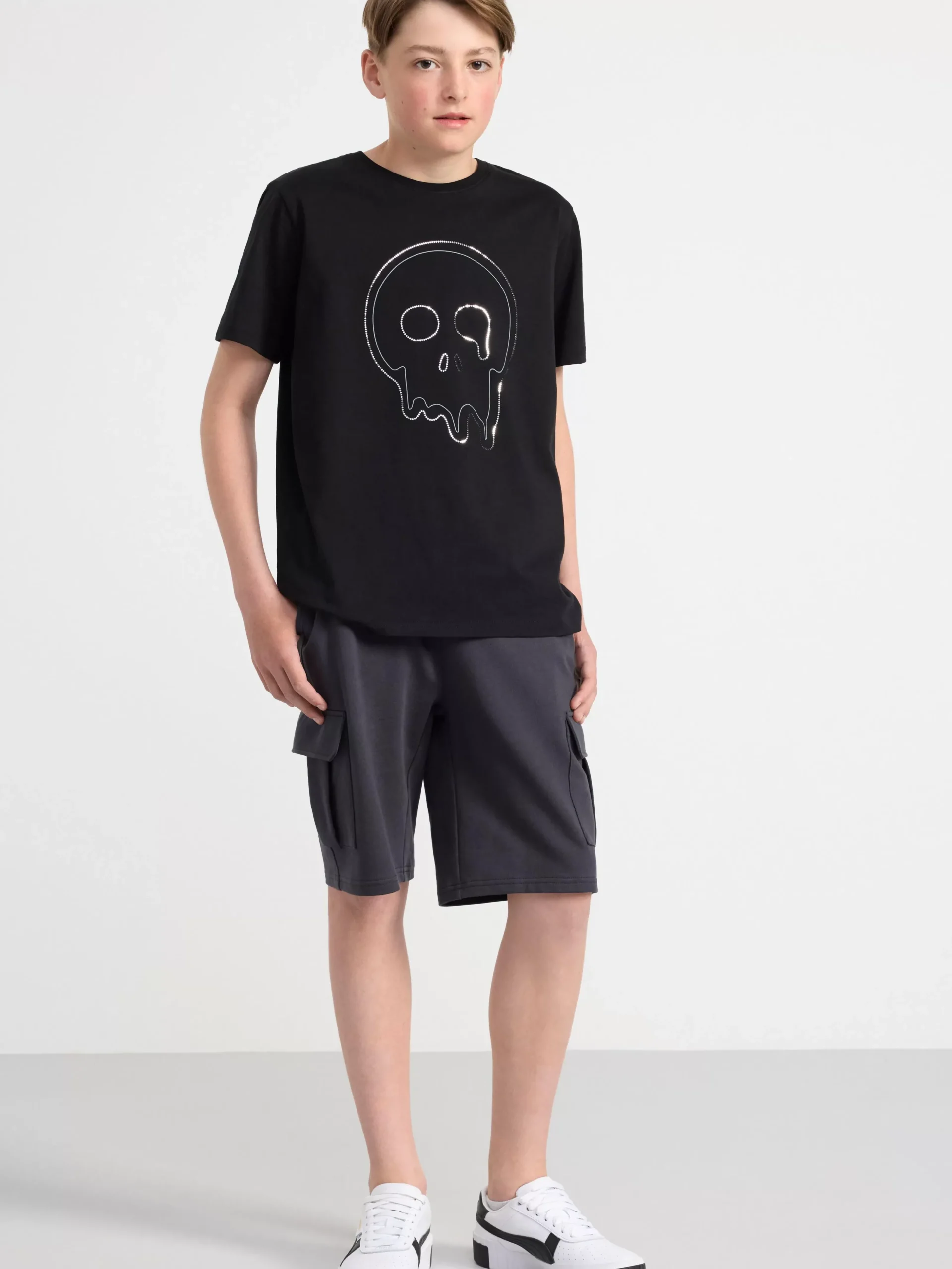 Toppar & T-Shirts>Lindex T-Shirt Med Dodskalle Black