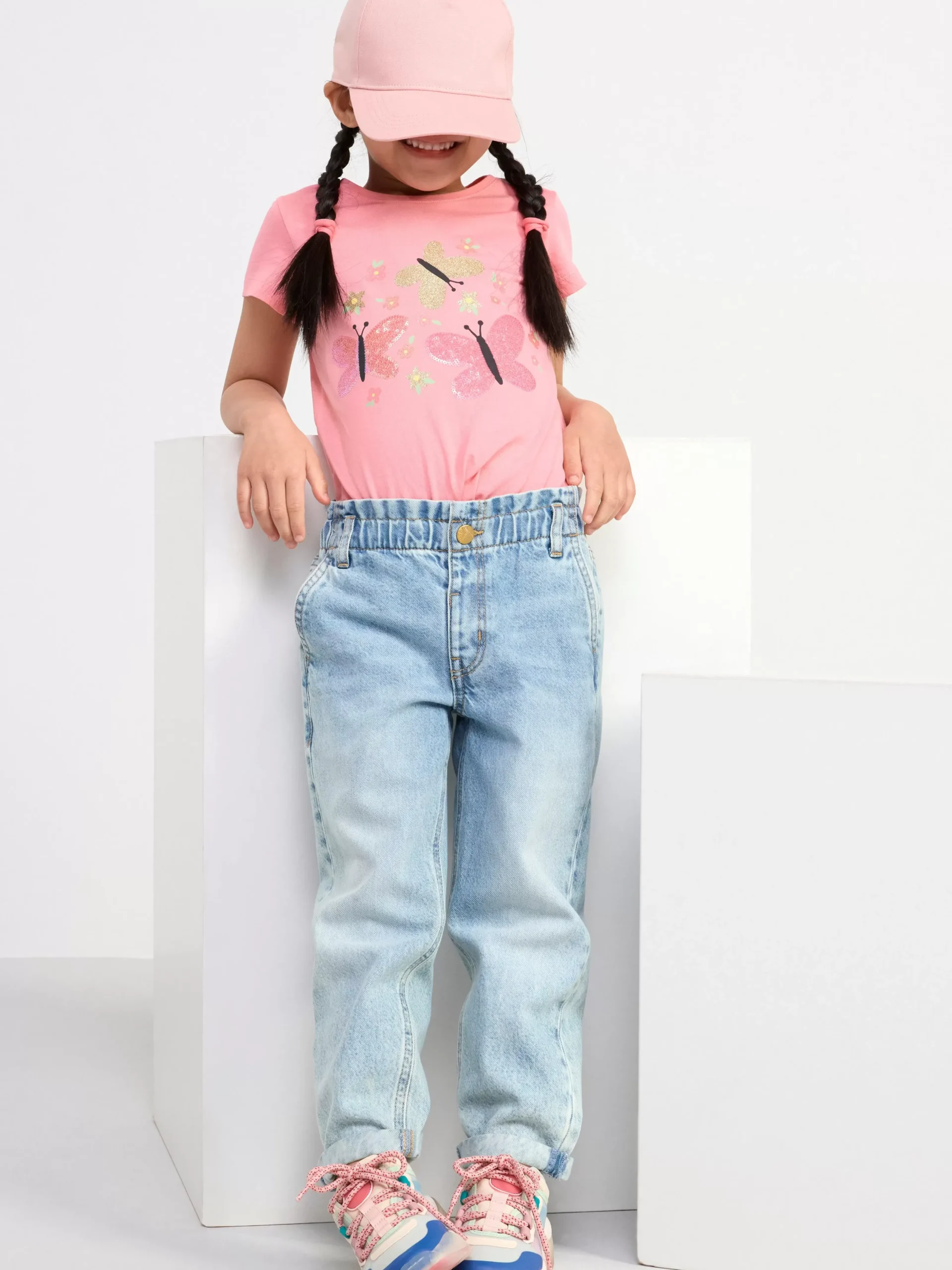 Toppar & T-Shirts>Lindex T-Shirt Med Fjarilar Pink