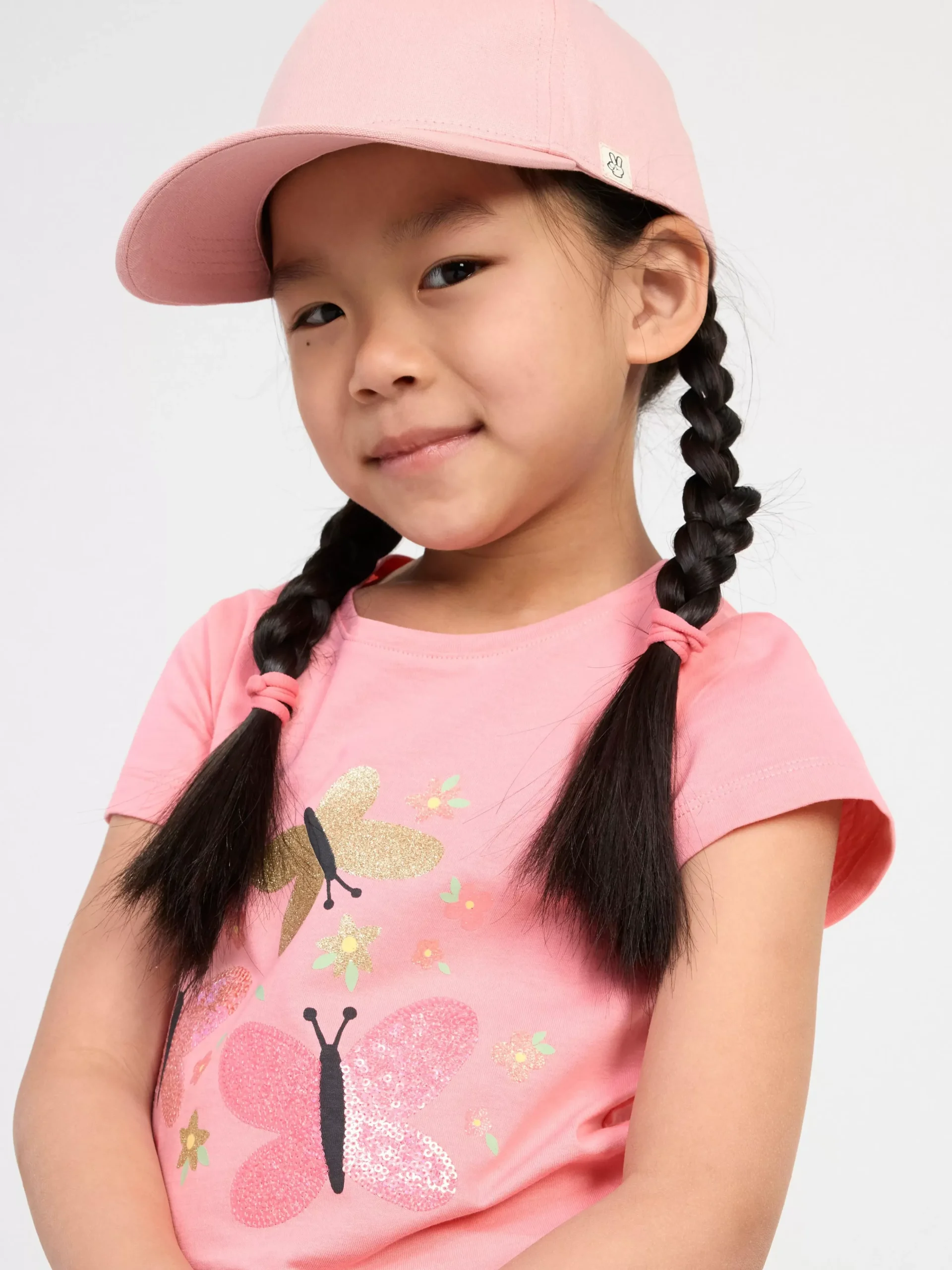 Toppar & T-Shirts>Lindex T-Shirt Med Fjarilar Pink