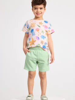Toppar & T-Shirts>Lindex T-Shirt Med Havsdjur Light Pink