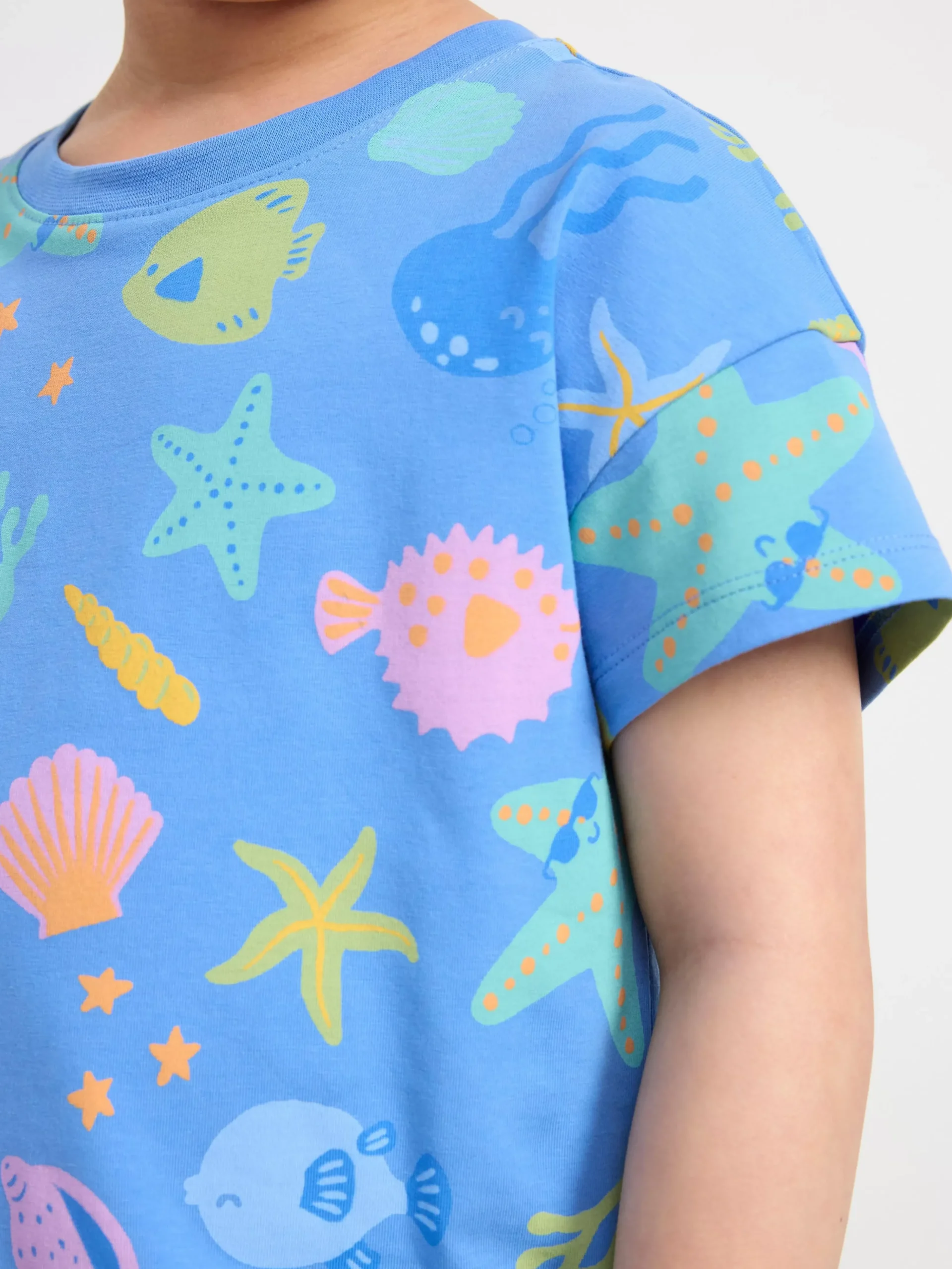 Toppar & T-Shirts>Lindex T-Shirt Med Havsdjur Blue