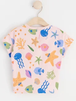 Toppar & T-Shirts>Lindex T-Shirt Med Havsdjur Light Pink