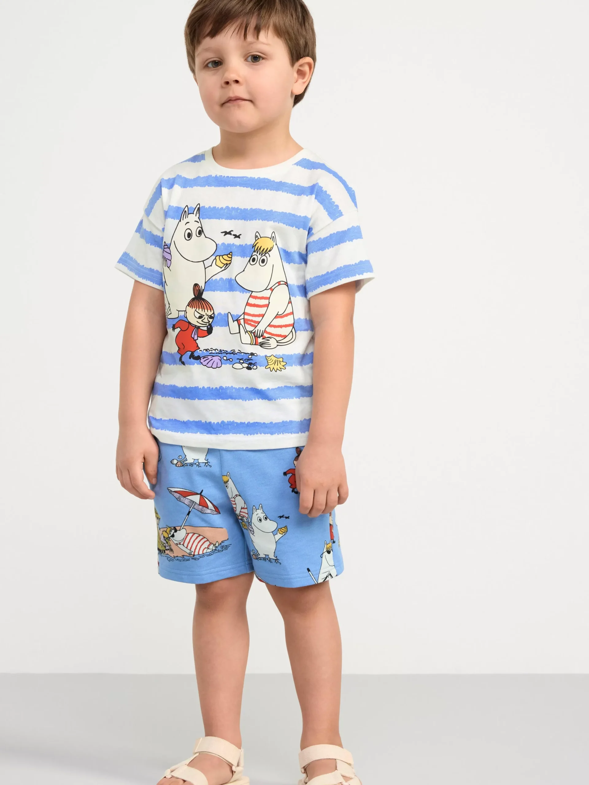 Toppar & T-Shirts>Lindex T-Shirt Med Mumin Light Dusty White