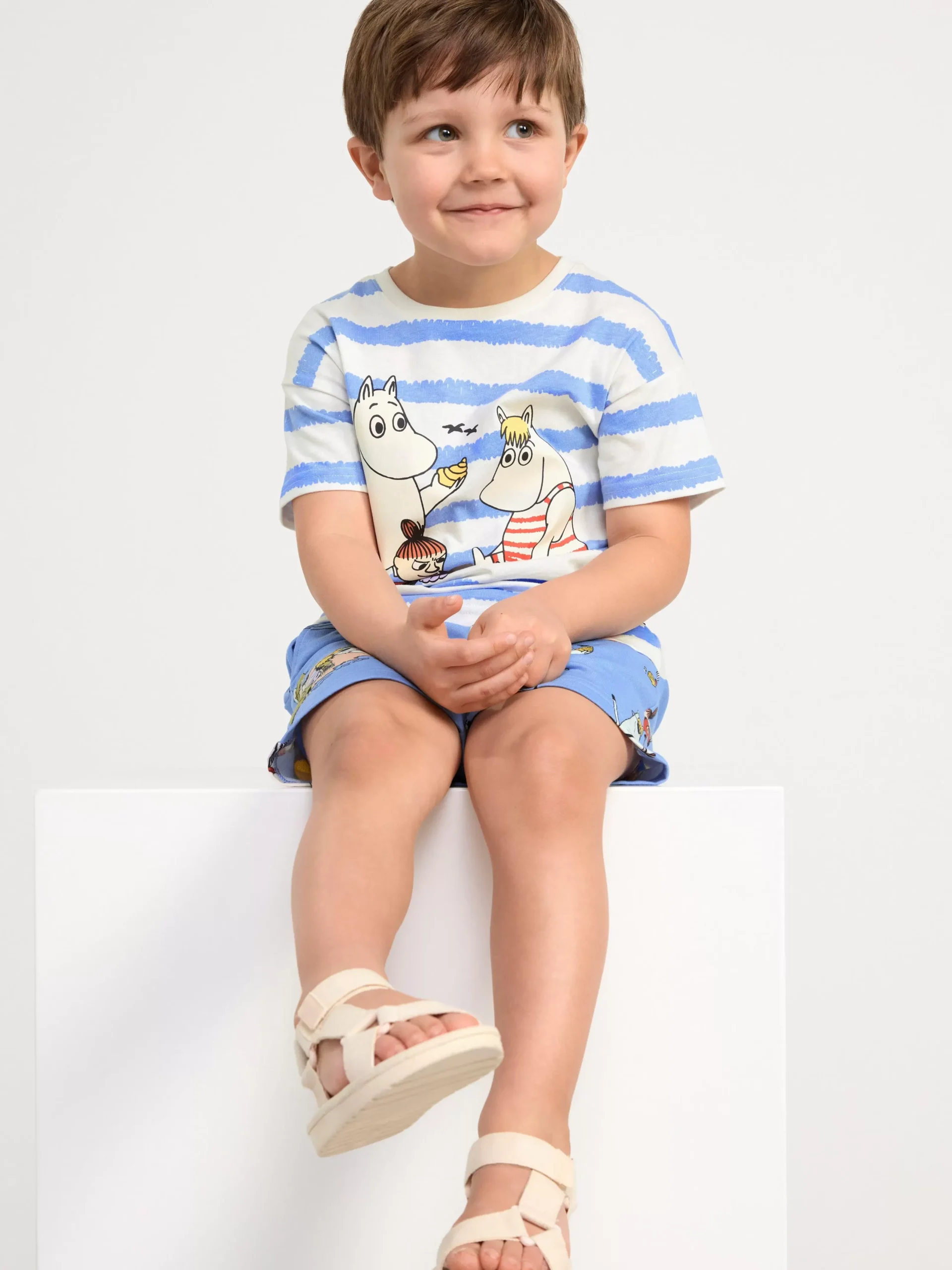 Toppar & T-Shirts>Lindex T-Shirt Med Mumin Light Dusty White