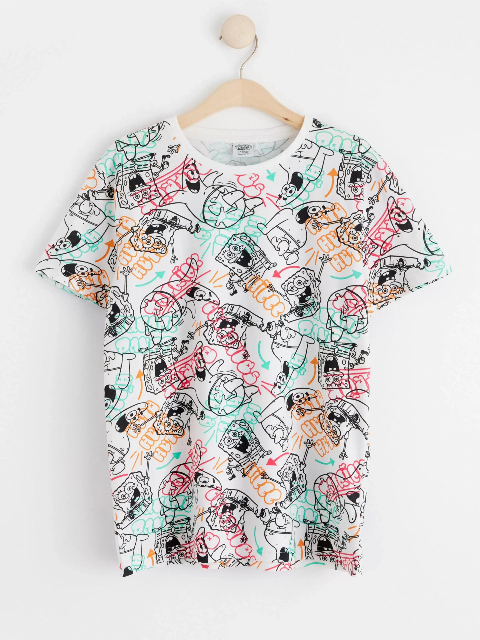 Toppar & T-Shirts>Lindex T-Shirt Med Svampbob Fyrkant White