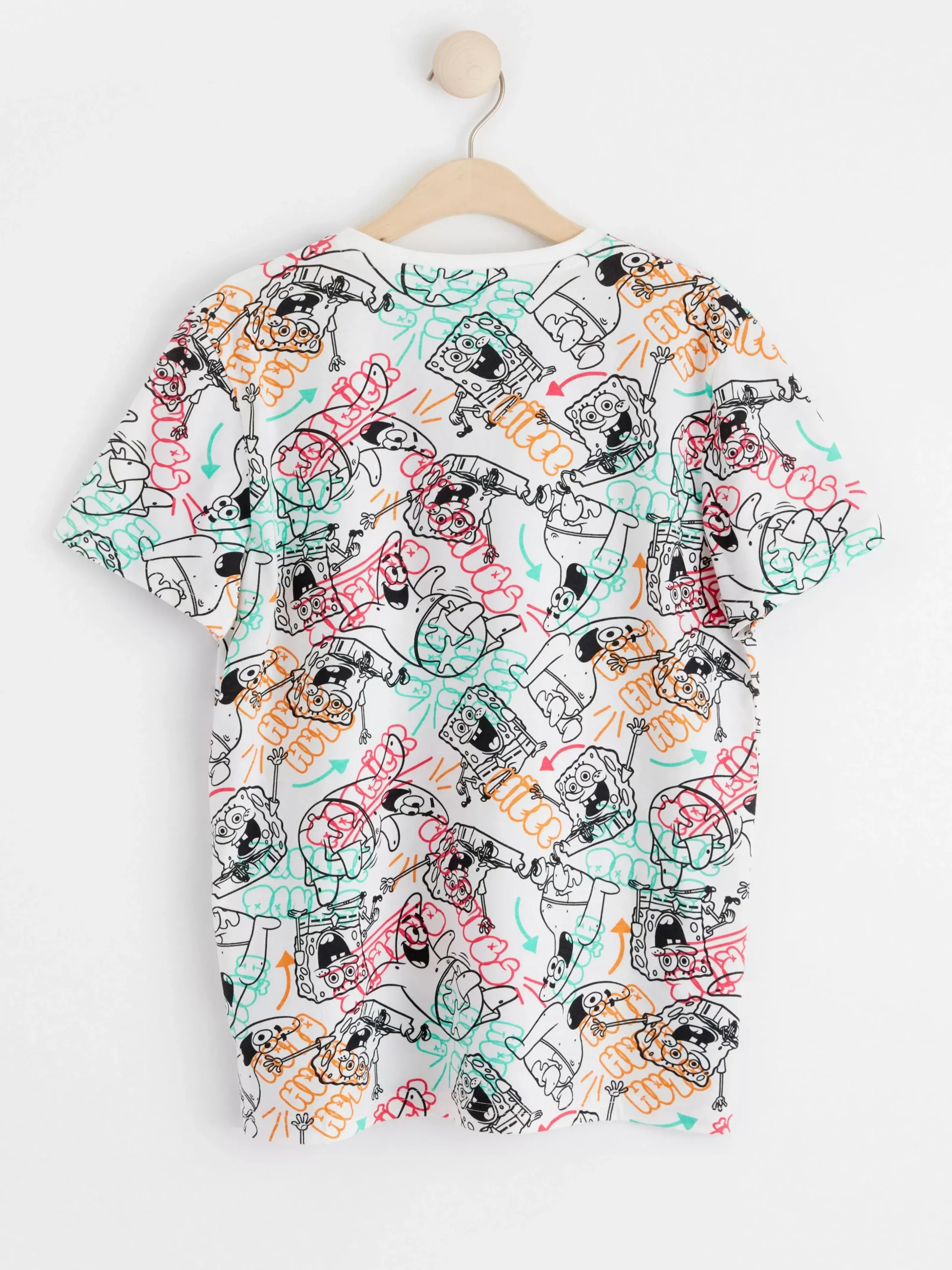 Toppar & T-Shirts>Lindex T-Shirt Med Svampbob Fyrkant White