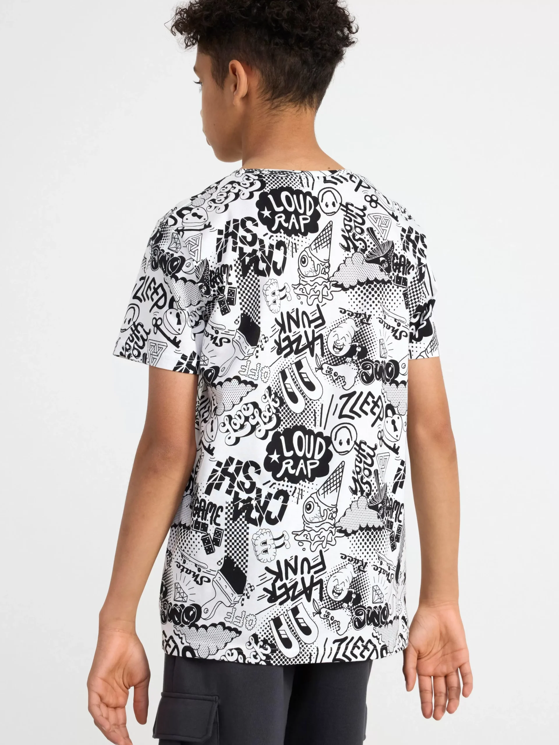 Toppar & T-Shirts>Lindex T-Shirt Med Tecknat Monster Off White
