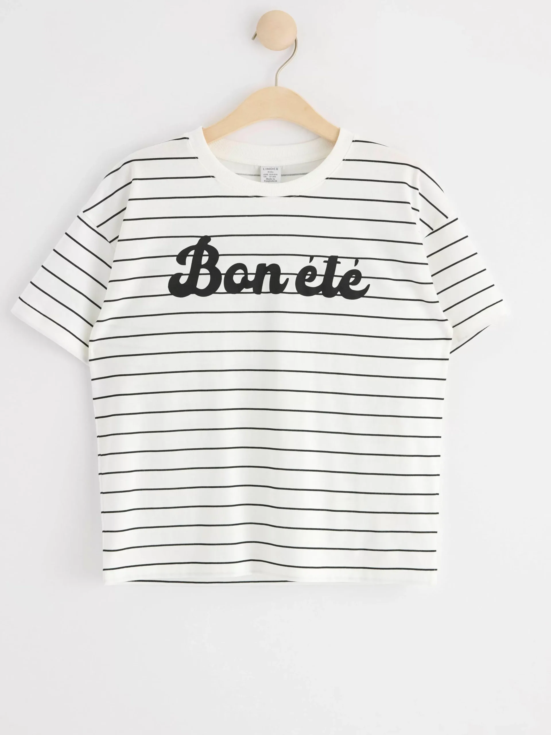Toppar & T-Shirts>Lindex T-Shirt Med Text Och Rander Off White